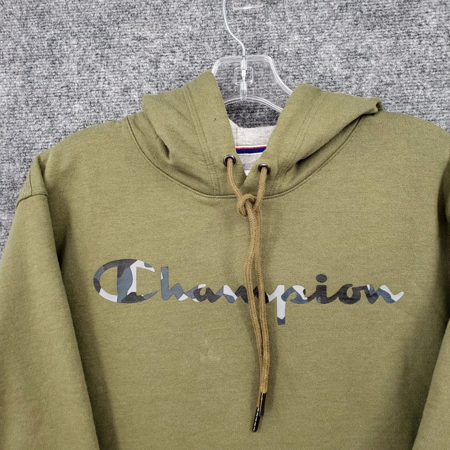 Champion Champion Hoodie Mens S Small Green Pullover Camo Script Logo Hooded Athleticwear Size US S / EU 44-46 / 1 - 6 Thumbnail