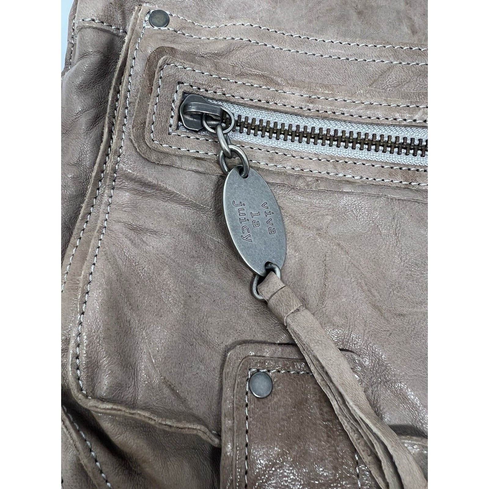 Juicy Couture Juicy Couture Messenger Bag Womens Tan Lamb Leather Tassel Size ONE SIZE - 2 Thumbnail