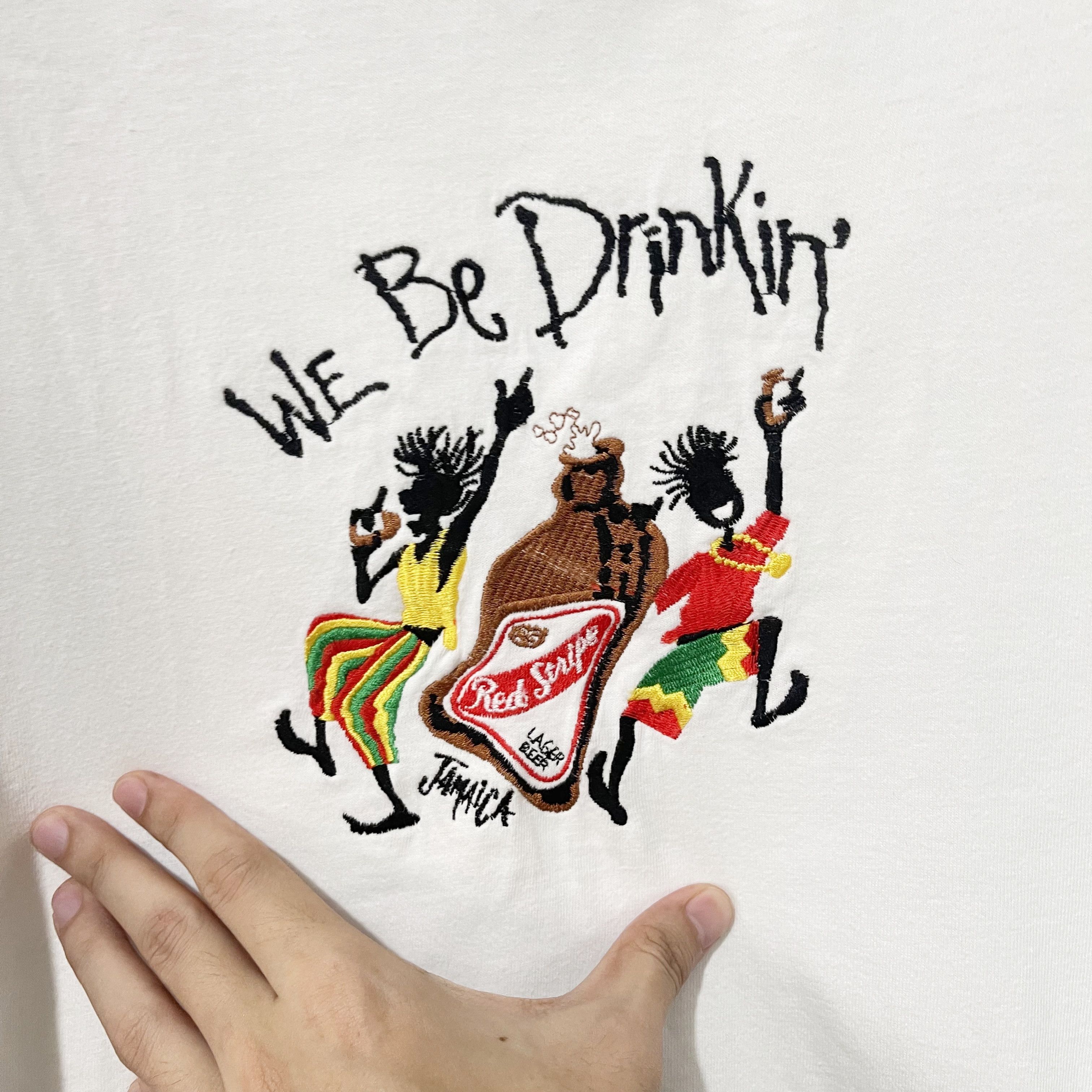 Vintage Vintage 90s Red Stripe Beer Embroidery T-Shirt Size US M / EU 48-50 / 2 - 2 Thumbnail