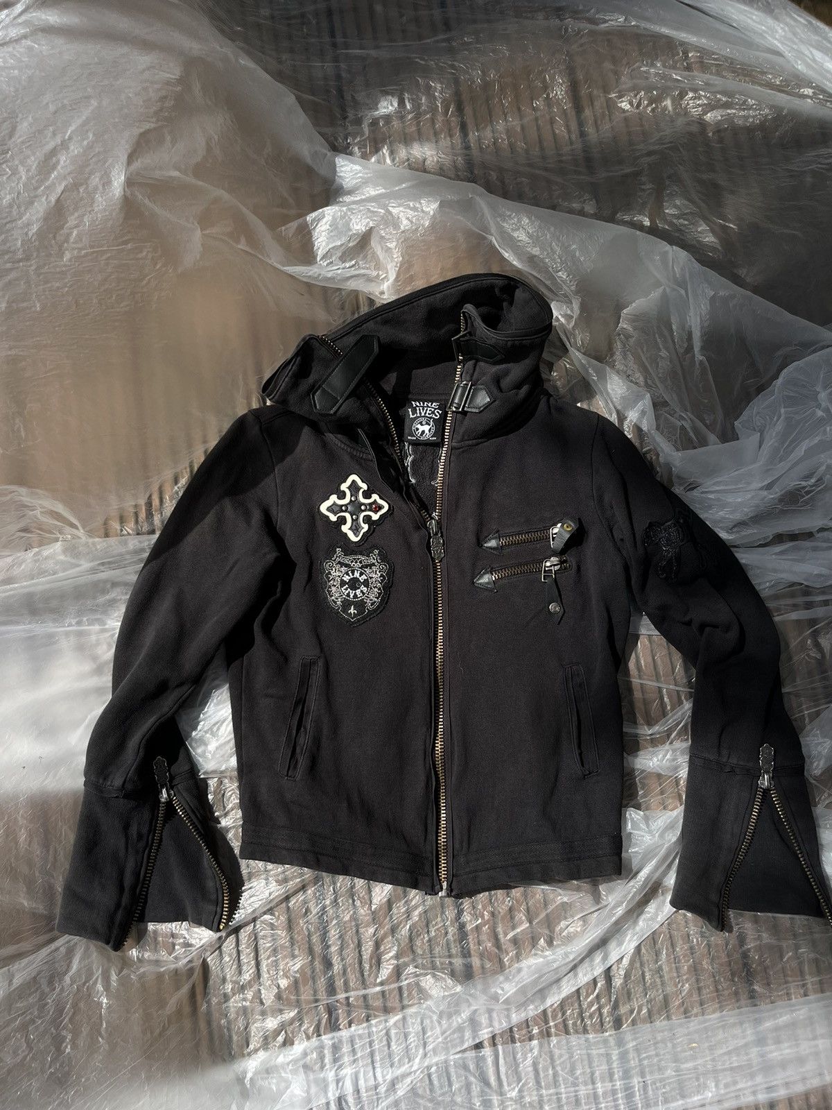 Nine Lives × Vintage Black Graphic Hoodie by Nine Lives Size L / US 10 / IT 46 - 1 Thumbnail