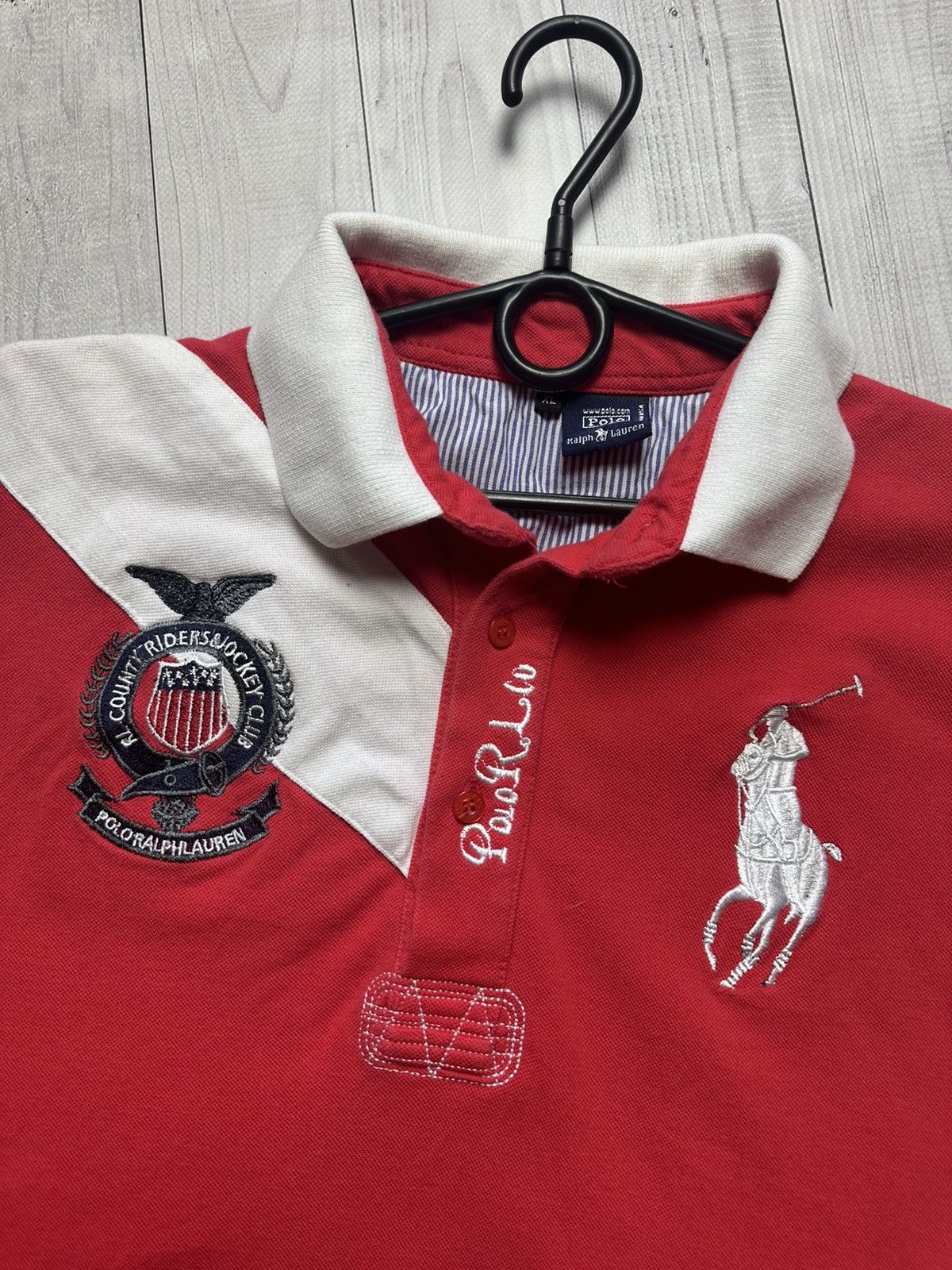 Vintage Vintage polo Ralph Lauren size L big logo Size US L / EU 52-54 / 3 - 3 Thumbnail