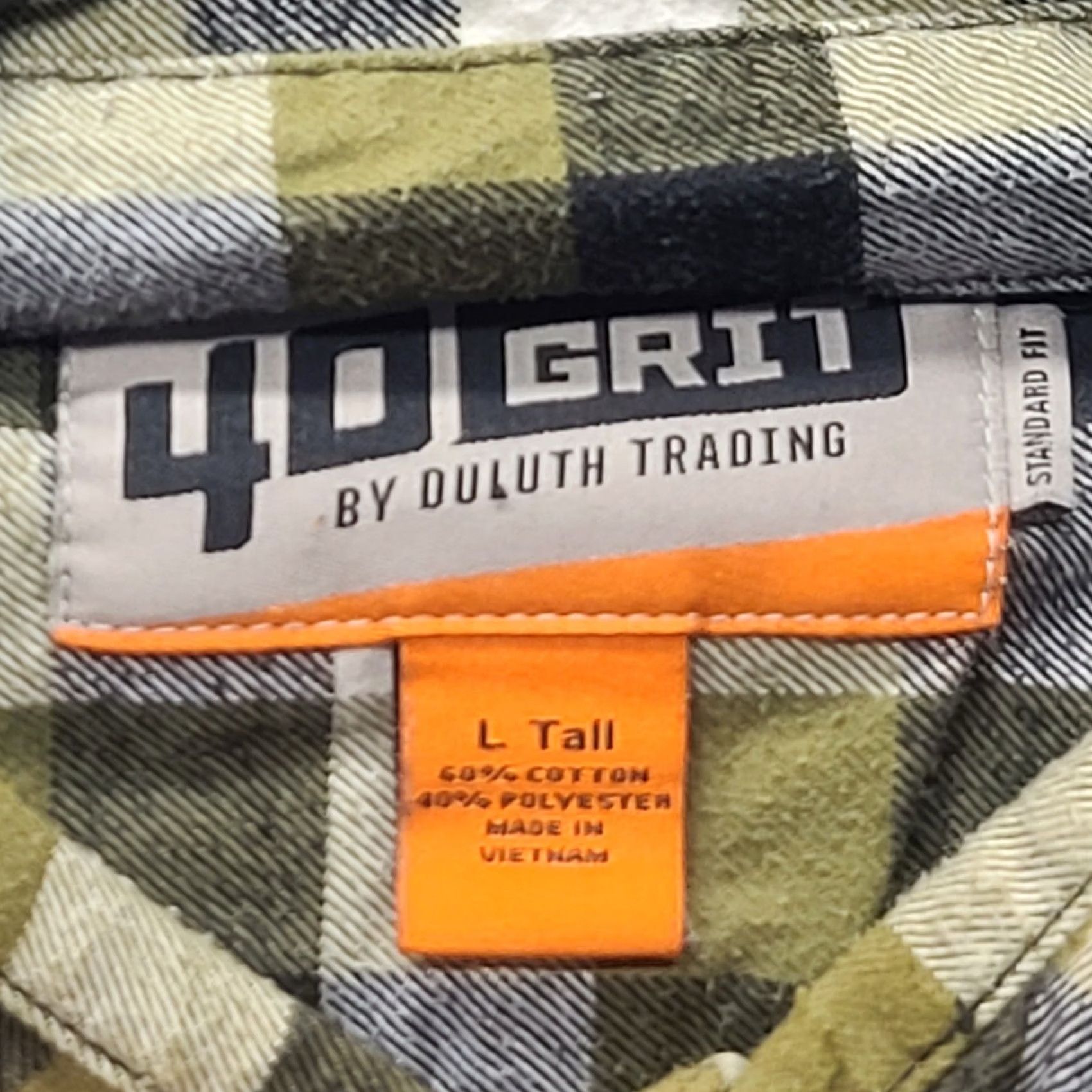 Vintage Duluth Trading 40 Grit Mens LT Tall Flannel Work Shirt Plaid Button-Up Size US L / EU 52-54 / 3 - 2 Thumbnail