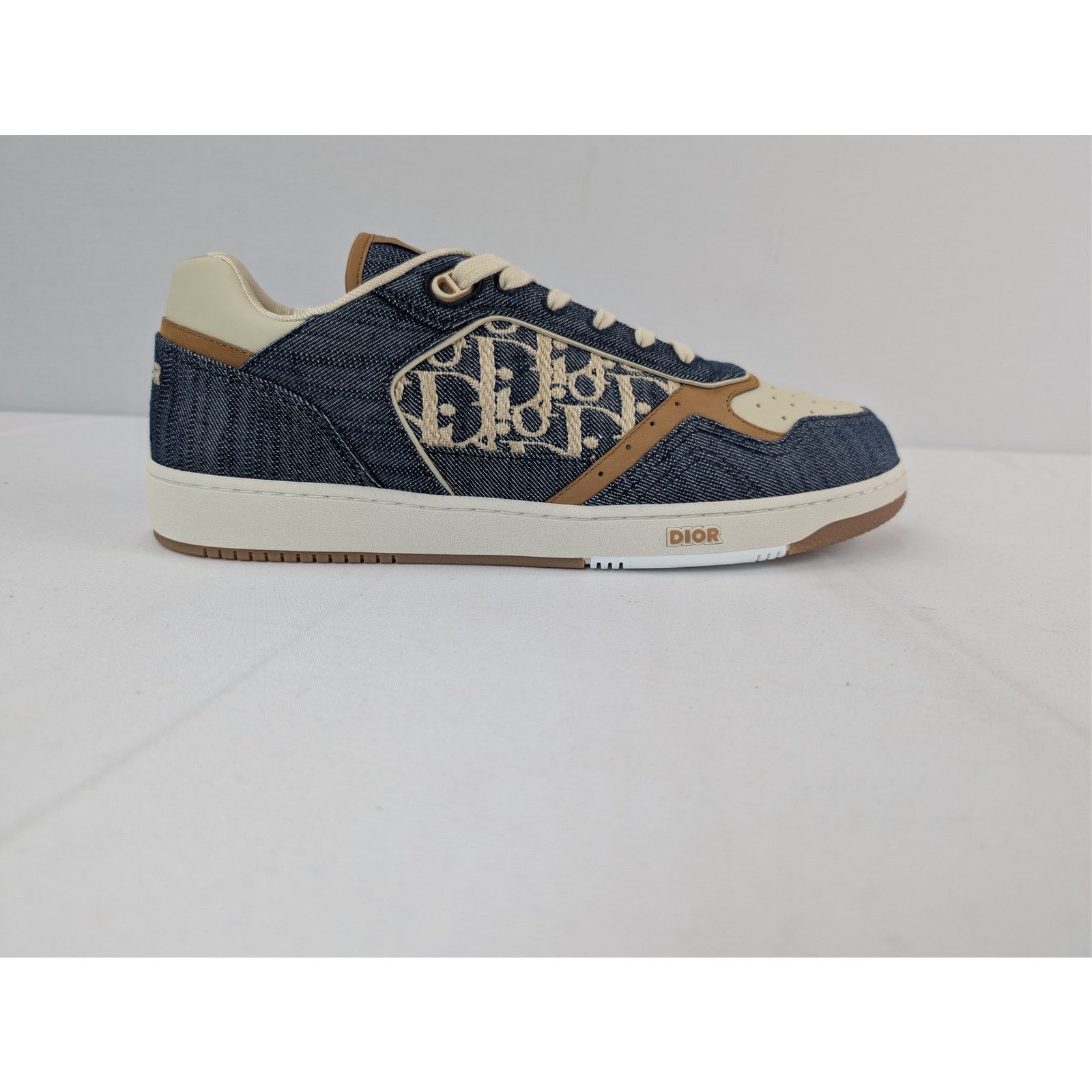 Dior o1rshd1 B27 Raffia Denim Uptown Low-Top Sneaker Blue/Brown Size US 13 / EU 46 - 4 Thumbnail