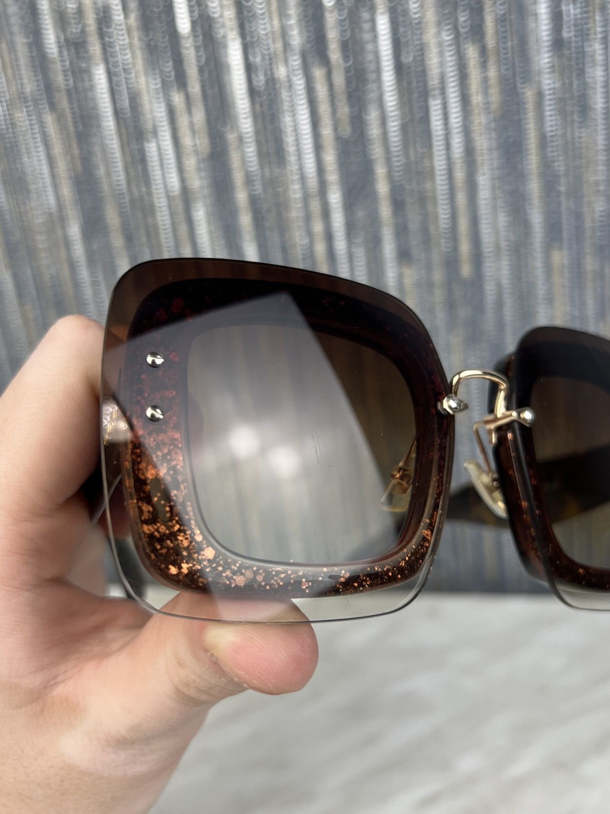 Miu Miu Miu Miu SMU 01R Reveal Sunglasses (Y0318) Size ONE SIZE - 6 Thumbnail