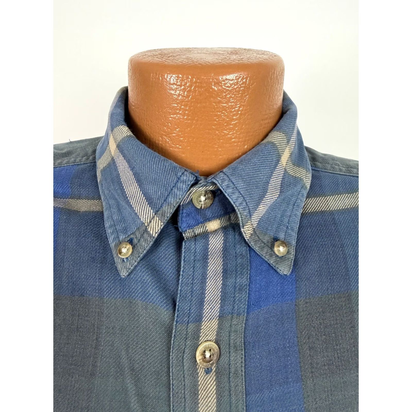 Timberland VINTAGE Timberland Shirt Men M Blue Plaid 90s Flannel Midweight Cotton Button-Up Size US M / EU 48-50 / 2 - 3 Thumbnail