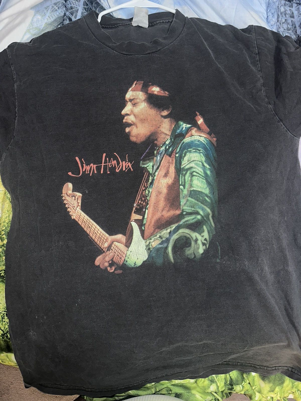 image of Vintage Jimmy Hendrix Concert T-Shirt in Black, Men's (Size XL)