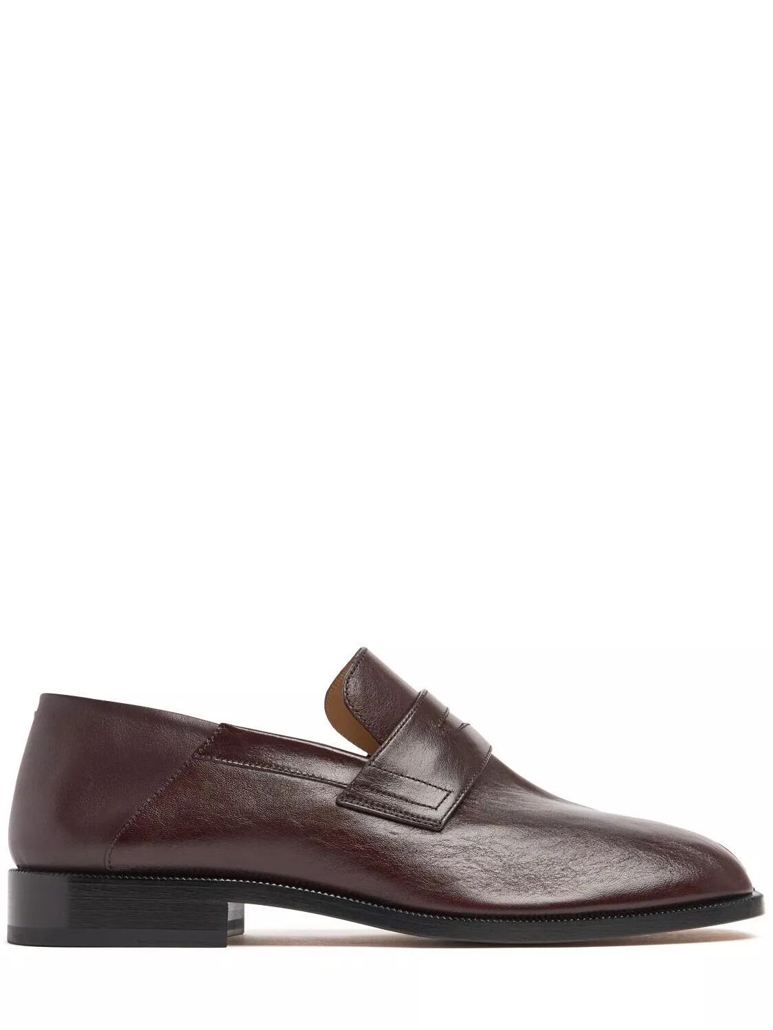 MAISON MARGIELA Tabi Vineyard Wine Red Leather Loafers