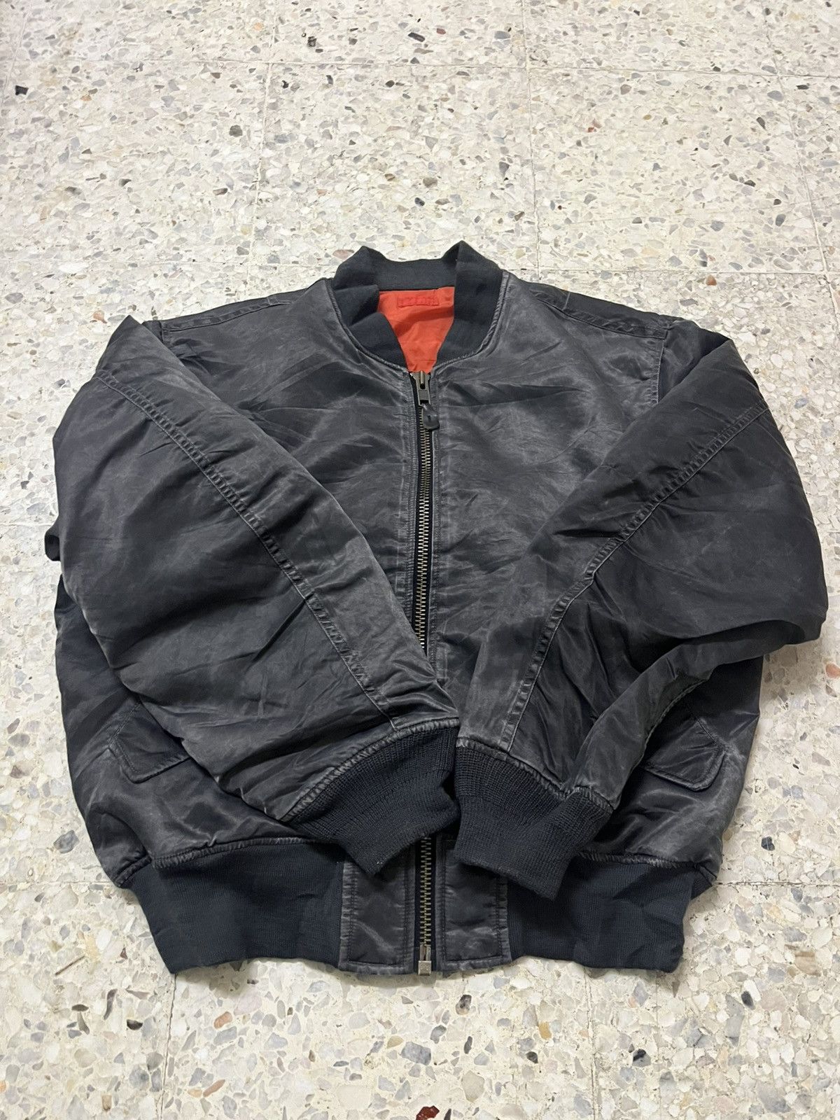 Japanese Brand Vintage Machope Japan MA-1 Bomber- Beautiful Sun-Faded Black Size US L / EU 52-54 / 3 - 11 Thumbnail