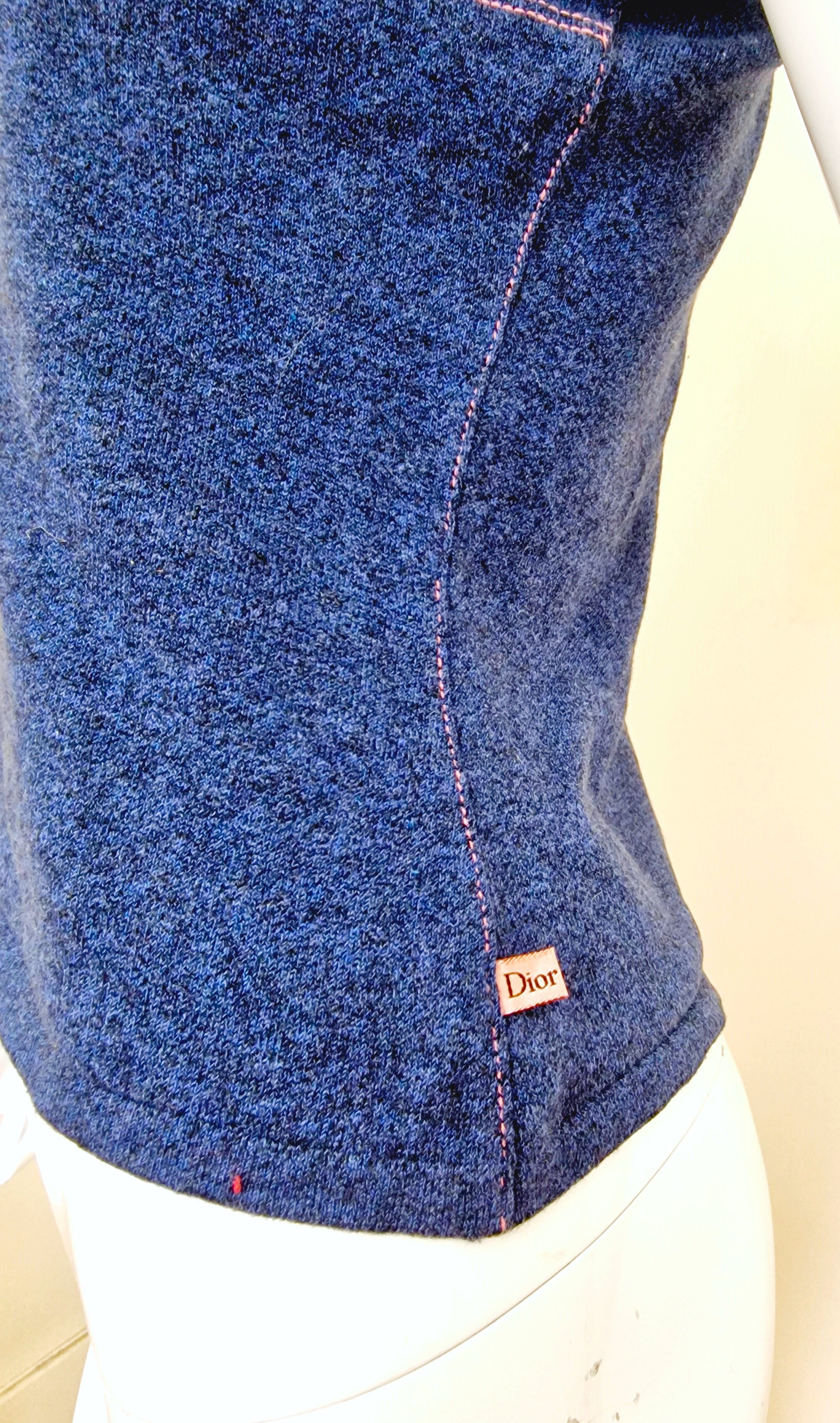 Dior Christian Dior John Galliano S/S 2003 Denim Pink Rose Top Size L / US 10 / IT 46 - 9 Thumbnail