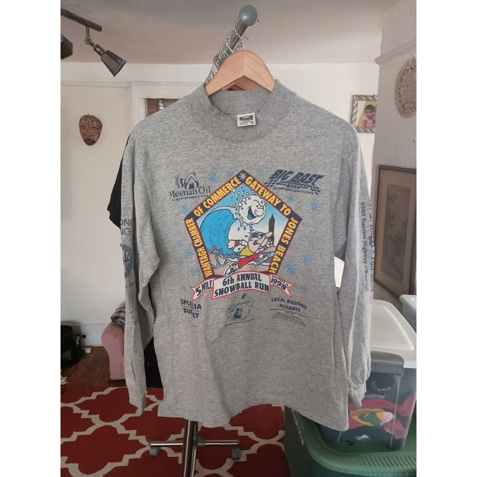 Vintage VINTAGE Made In USA Long Island New York 1990s Long Sleeve Pullover Size M Gray USA Pullover Mens Sweatshirt Long Sleeve M Size US M / EU 48-50 / 2 - 2 Thumbnail