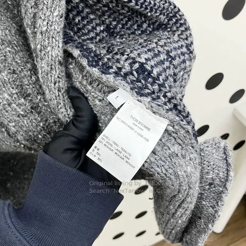Thom Browne Thom Browne Grey Patchwork Wool Open Cardigan Jacket Size US S / EU 44-46 / 1 - 8 Thumbnail