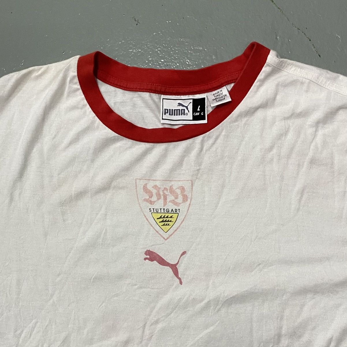 Puma × Vintage Vintage Puma Vfb Stuttgart Ringer Shirt Jersey Bundesliga Size US L / EU 52-54 / 3 - 3 Thumbnail