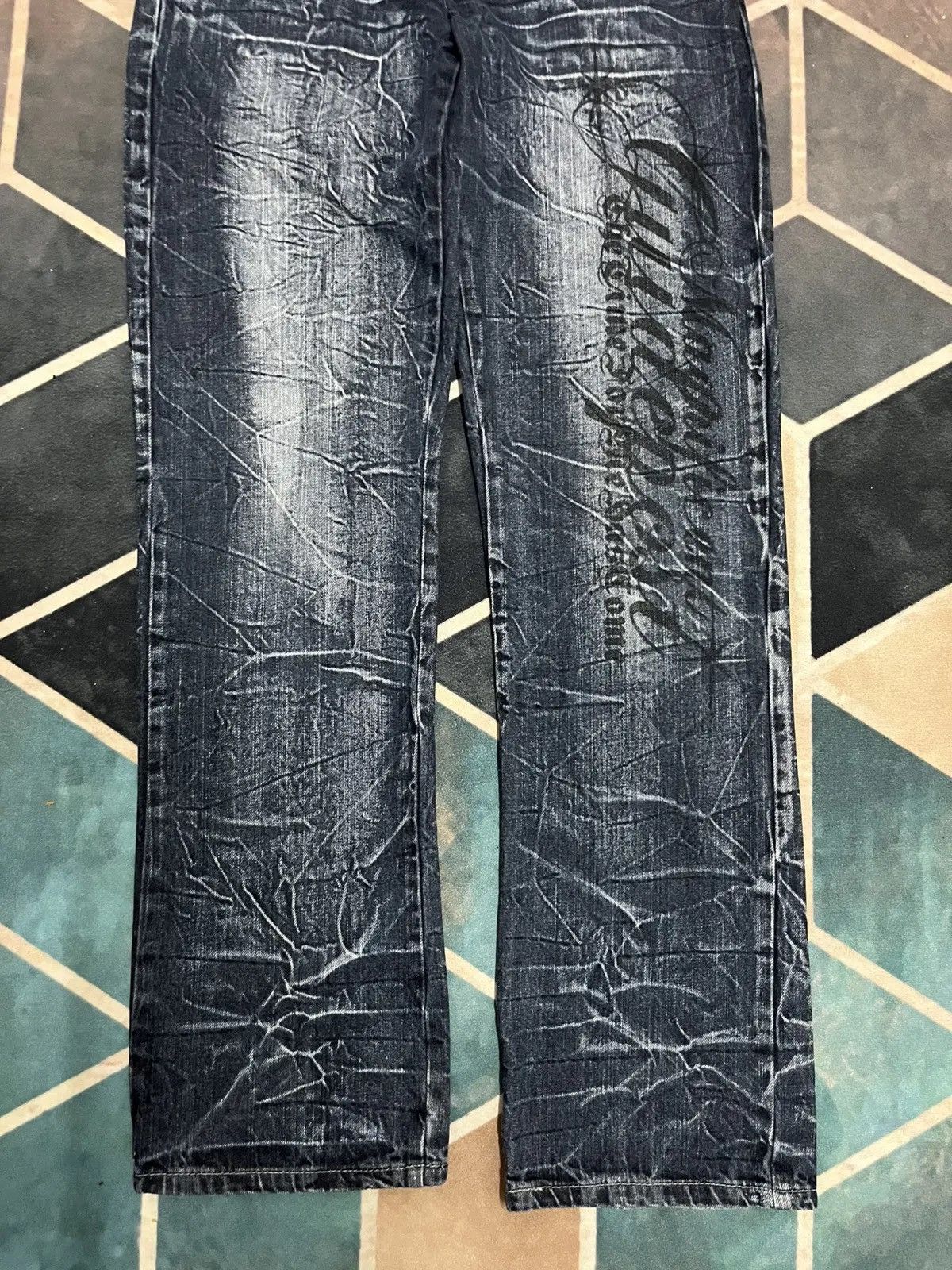 Japanese Brand Skullbones Japanese Brand Crazy Faded Jeans Size US 31 - 4 Thumbnail
