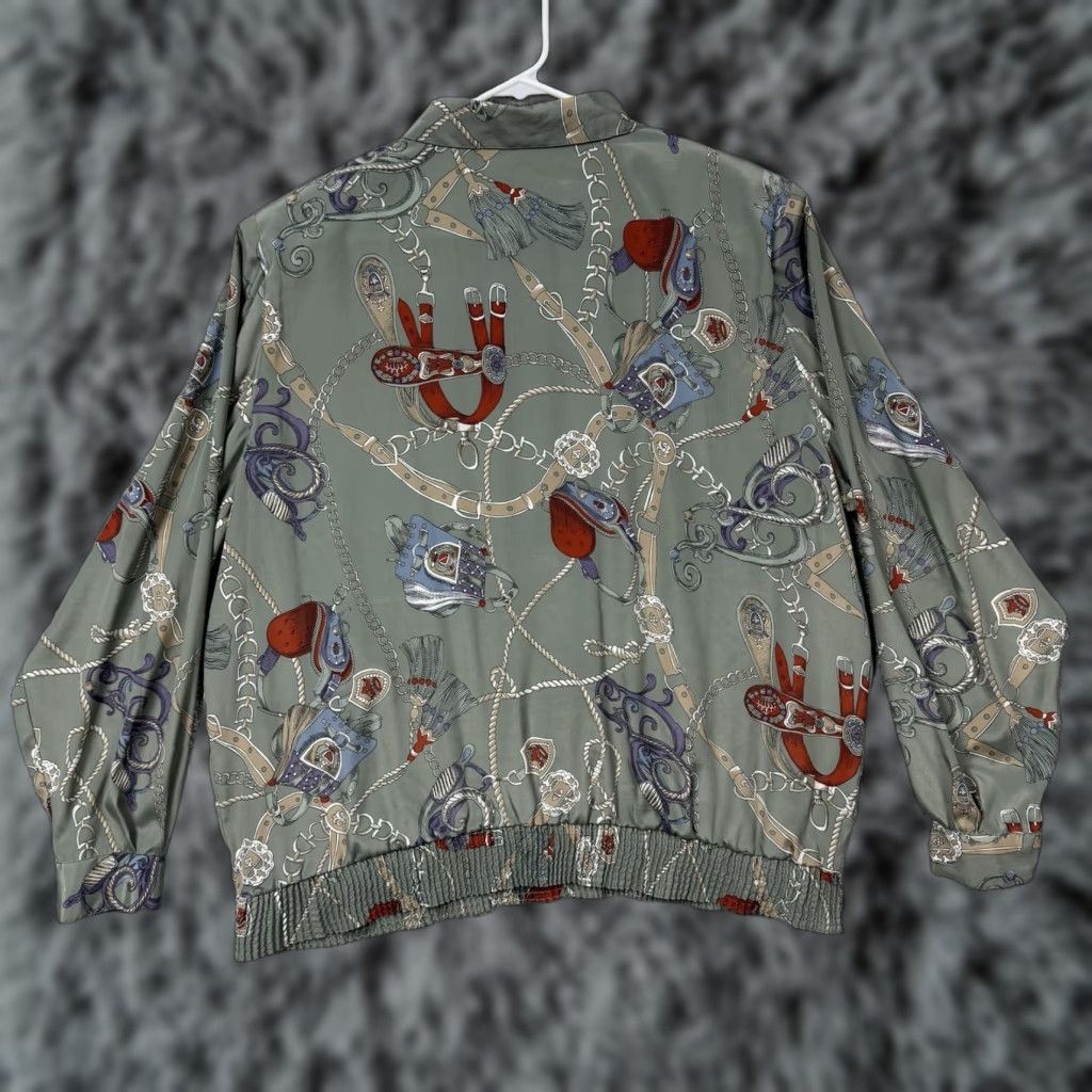 Vintage VINTAGE Alfred Dunner Blouse Top 40/20W Equestrian Art To Wear Grandma Chic Officewear Womens Blouse Size S / US 4 / IT 40 - 1 Thumbnail