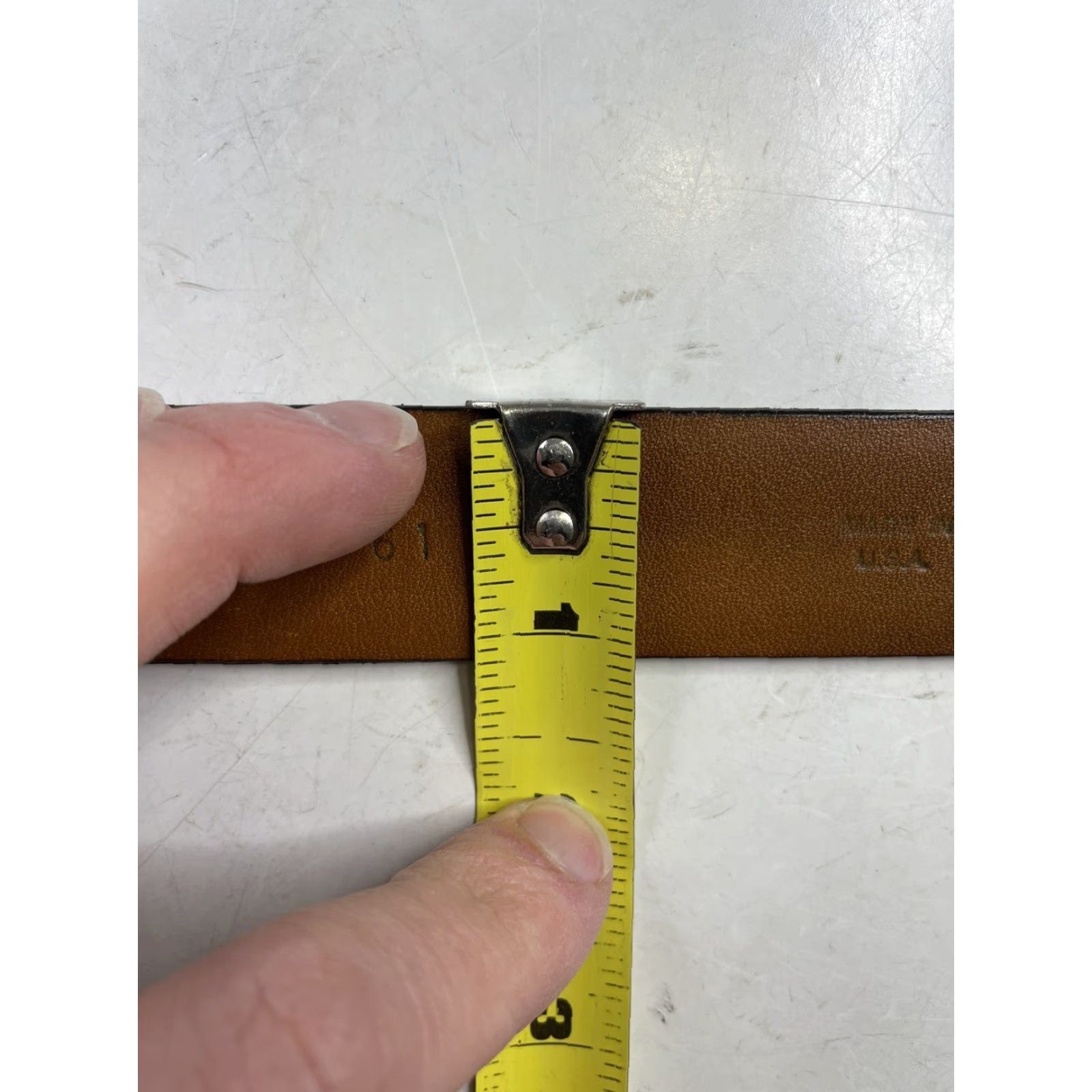 Vintage Trafalgar Belt Dress Belt Leather Braun Brass Buckle 40/100 Classic Men's Regular Brown Size 40 - 7 Thumbnail