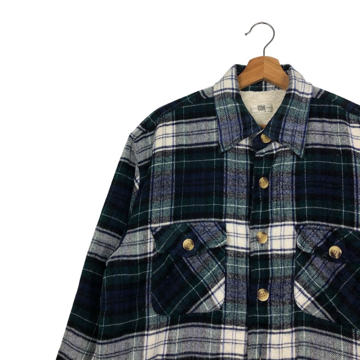 Japanese Brand 📌Vintage Button Jacket Dadge Tartan Design Sherpa Lining Size US L / EU 52-54 / 3 - 8 Thumbnail