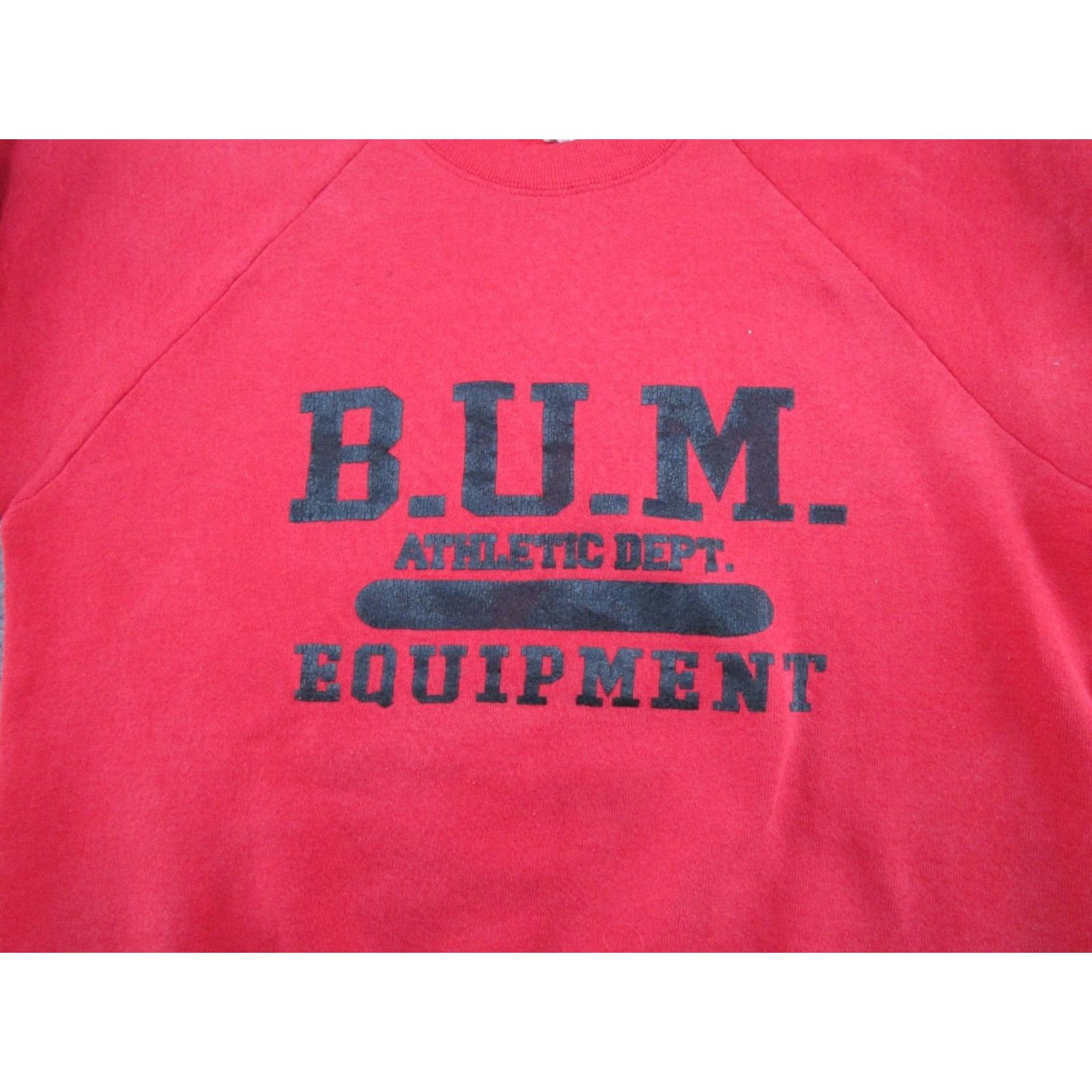 Equipment VINTAGE B.U.M Sweatshirt Raglan Long Sleeve Crew Neck 80s 90s Pullover Red Cotton Knit Logo Mens Size L Size US L / EU 52-54 / 3 - 2 Thumbnail