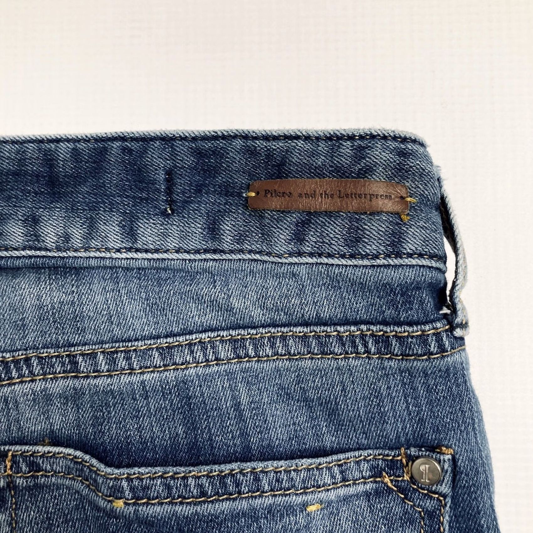 Anthropologie VINTAGE Pilcro and the Letterpress Stet Skinny Jeans Blue Size 27 Stretch Low Rise Women Regular 5-Pocket Denim Bohemian City American Jeans Size 27" / US 4 / IT 40 - 3 Thumbnail