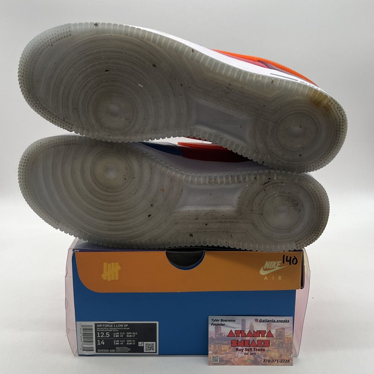 Nike Undefeated x air force 1 low total orange Size US 12.5 / EU 45-46 - 8 Thumbnail