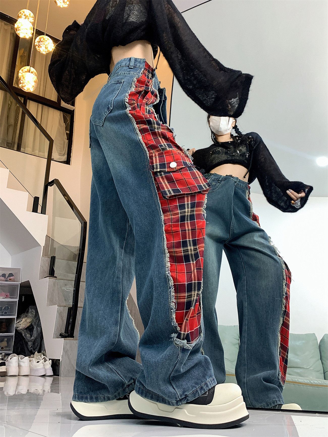 Japanese Brand × Jean High Street Splicing Letter Jeans Size US 30 / EU 46 - 5 Thumbnail