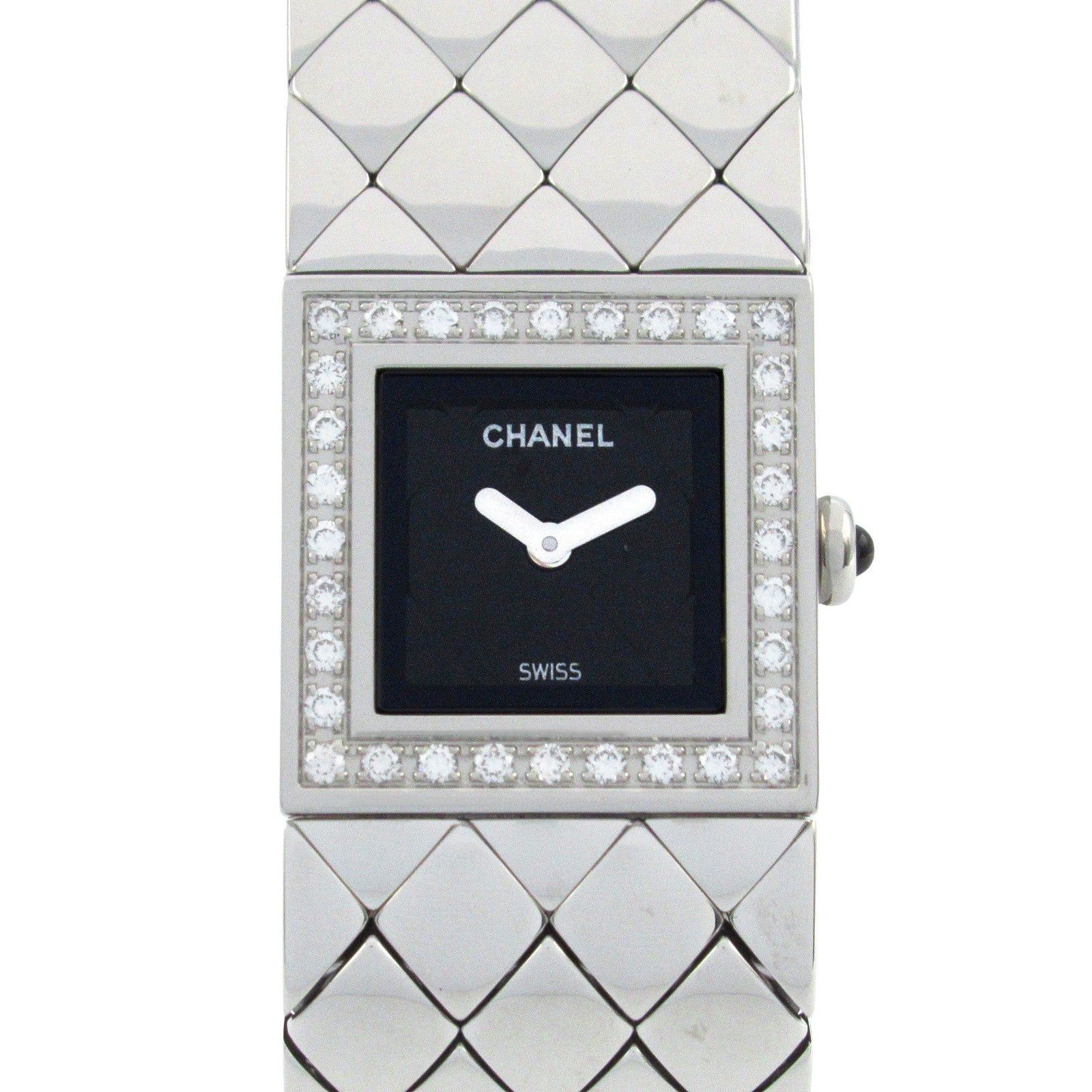 Chanel Chanel Matelasse Bezel Diamond Women Watch Quartz Stainless Steel Black Size ONE SIZE - 1 Thumbnail