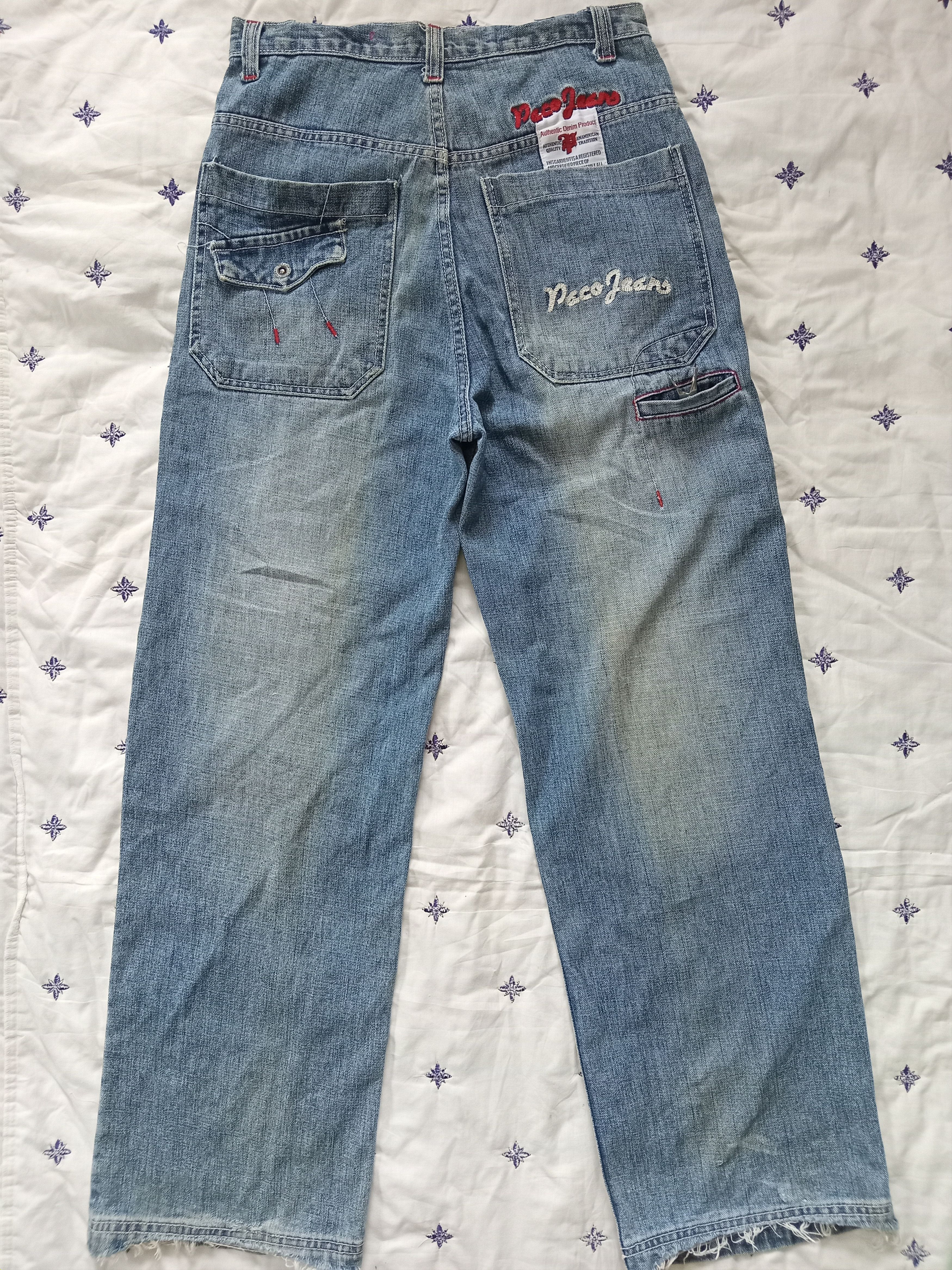 JNCO × Japanese Brand Vintage PACO Distressed Embroidered Baggy Jeans Size US 29 - 7 Thumbnail