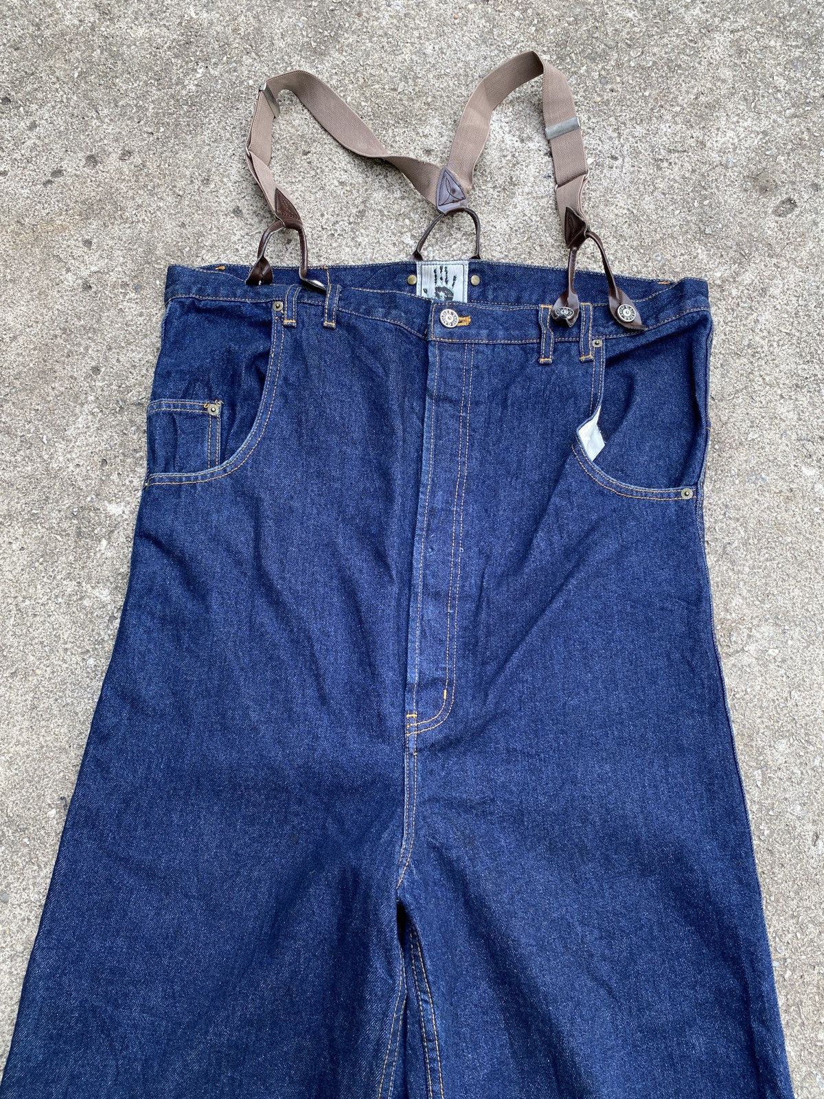 Gaultier Homme Objet S/S 1993 Jean Paul Gaultier High Rise Jumpsuit Denim Size US 34 / EU 50 - 7 Thumbnail
