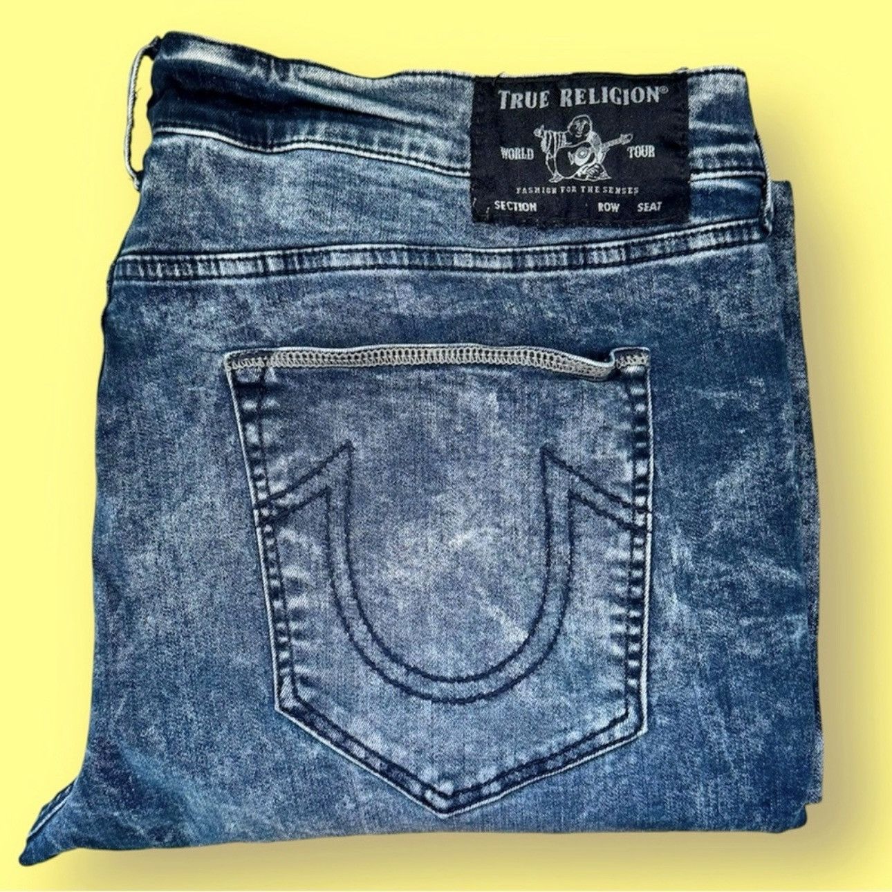 NWOT True Religion Acid Washed Jeans Geno (40)