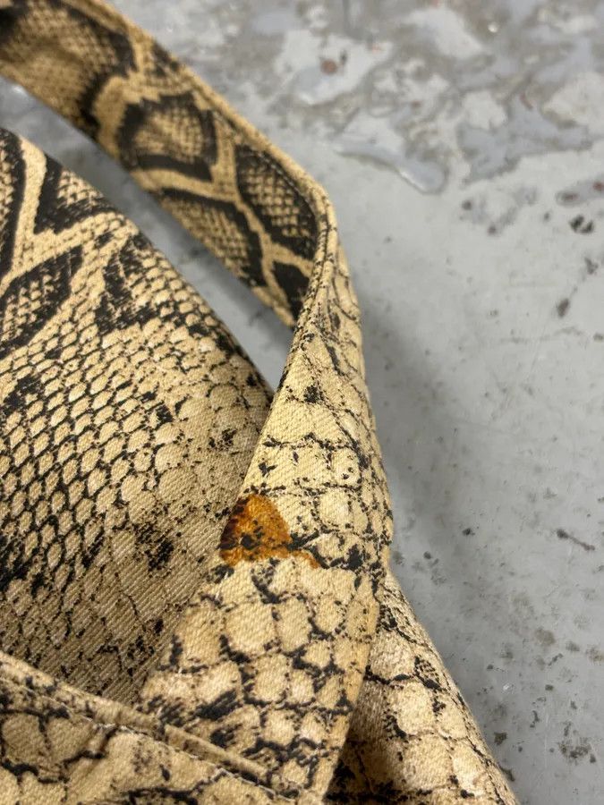 Roberto Cavalli Roberto Cavalli Beige Snake Print Handle Tote Bag Size ONE SIZE - 8 Thumbnail