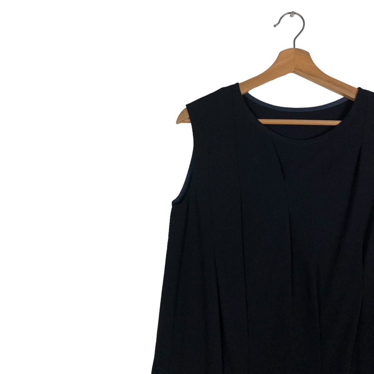 Yohji Yamamoto 🔥RICH BLACK LONG BLOUSE SLEEVELESS Y’S YOHJI YAMAMOTO Size M / US 6-8 / IT 42-44 - 7 Thumbnail