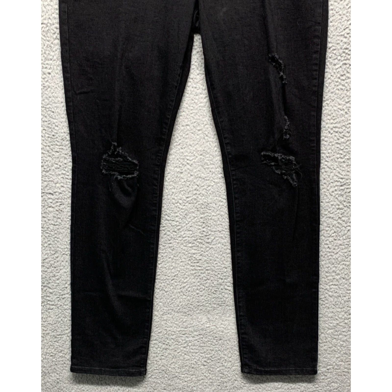 Old Navy VINTAGE Old Navy Womens Black Jeans Sz 18 Slim Straight Stretch High Rise Distressed NWT Size 40" / US 18 - 3 Thumbnail