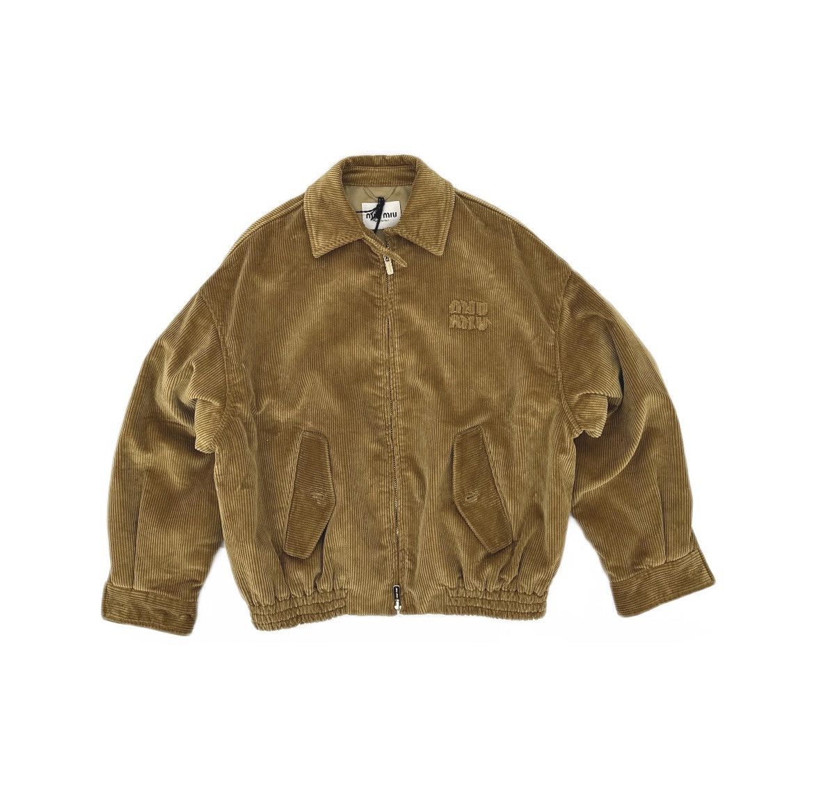 Miu Miu Miu Miu logo-appliqué corduroy bomber jacket Size XS / US 0-2 / IT 36-38 - 2 Thumbnail