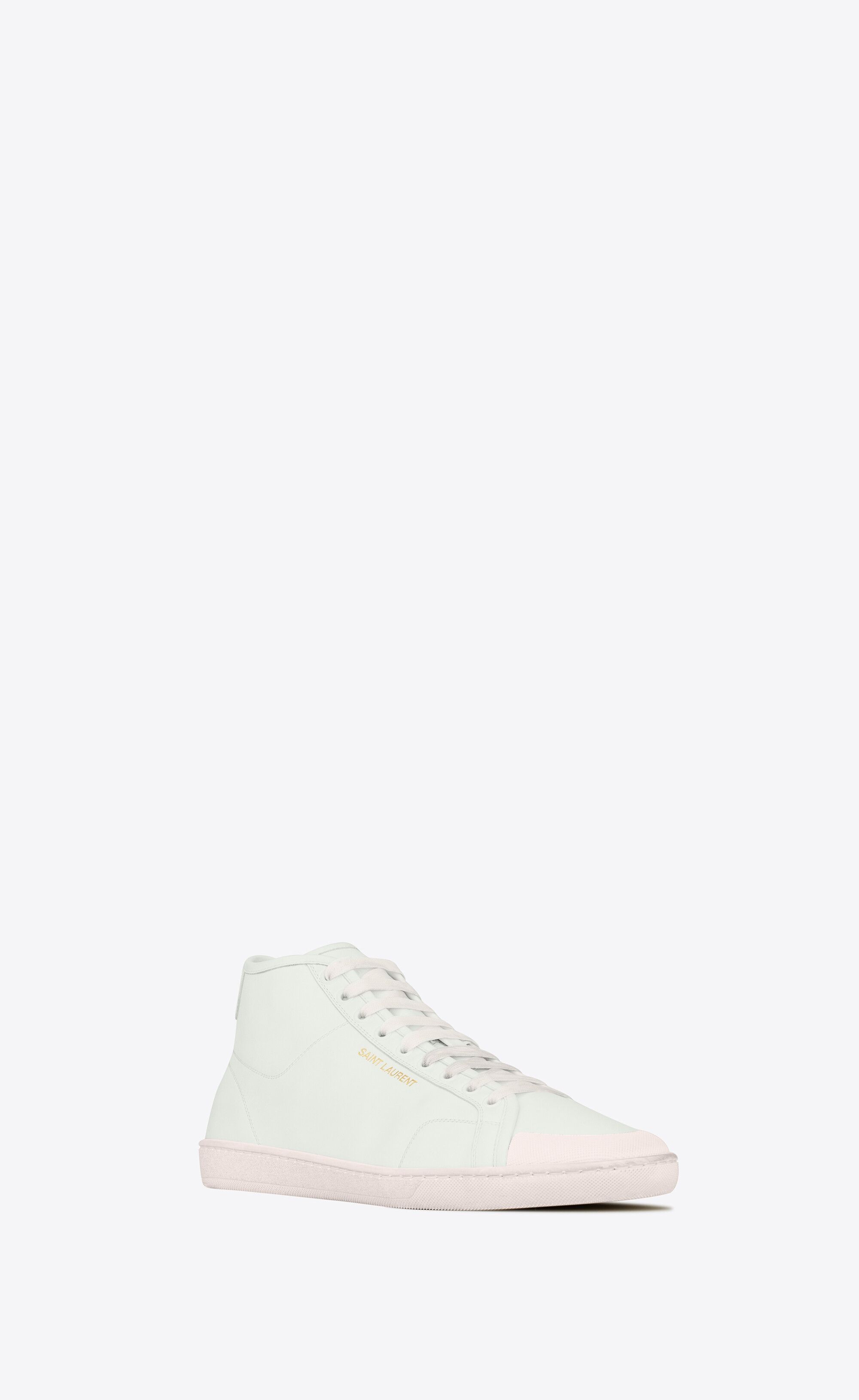 Saint Laurent Paris o1s1wg111224 Court Classic Sl/39 Mid-Top Sneakers in White Size US 8 / IT 38 - 4 Thumbnail