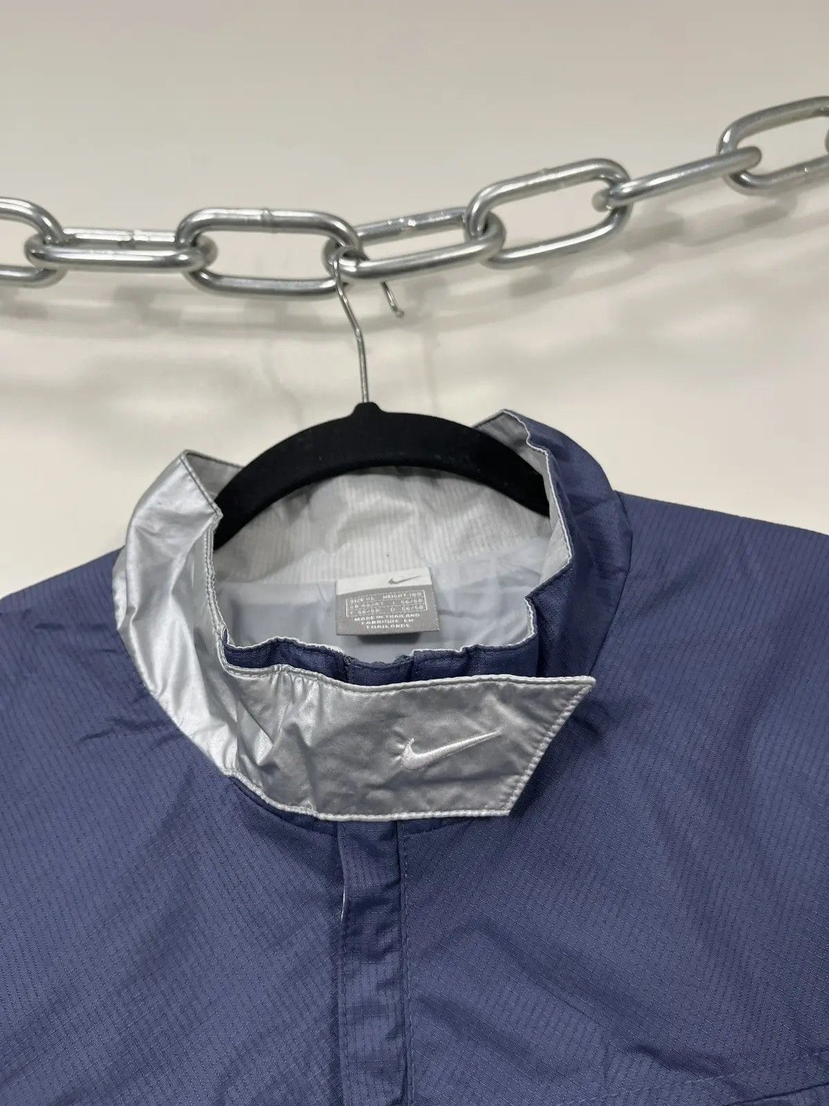 Nike × Vintage Vintage Nike Y2K Reflective Swoosh Hype Zip Nylon Jacket Size US XL / EU 56 / 4 - 3 Thumbnail