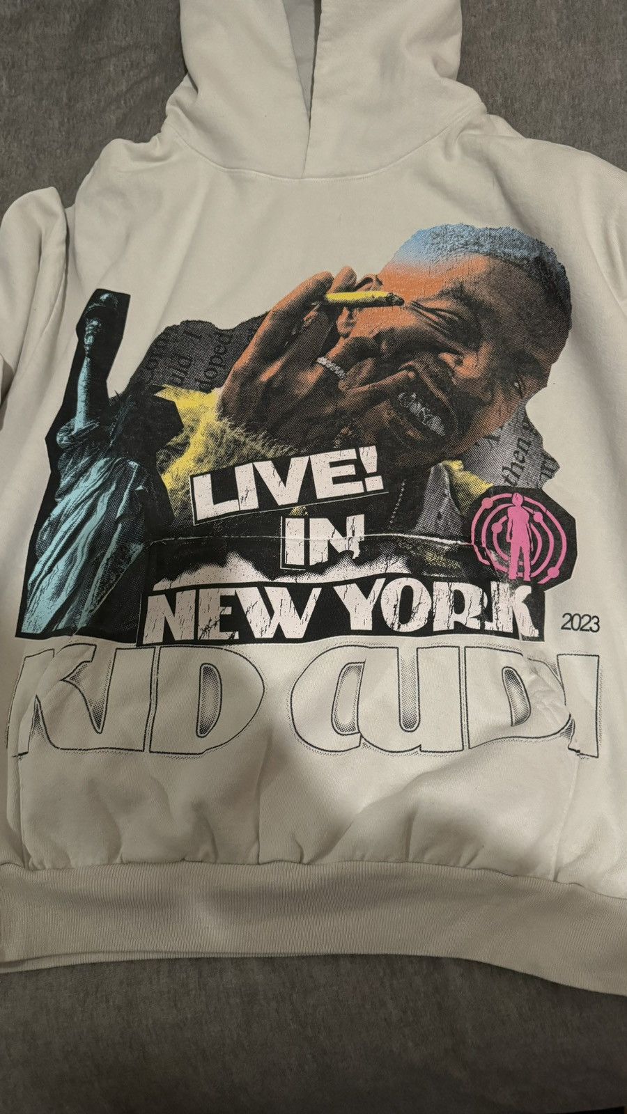 Image of Kid Cudi Clubhouse Nyc Hoodie in Natural (Size 2XL)