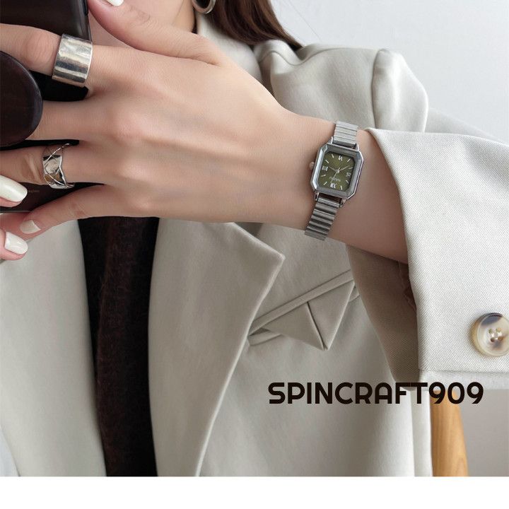 Jewelry Square Retro Vintage Silver Watch Size ONE SIZE - 3 Thumbnail