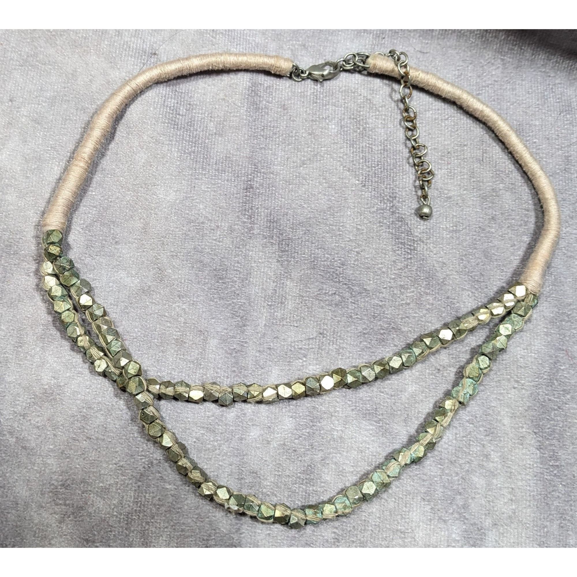Other Rustic Grunge Thread Wrapped Metal Beaded Necklace Size ONE SIZE - 6 Thumbnail