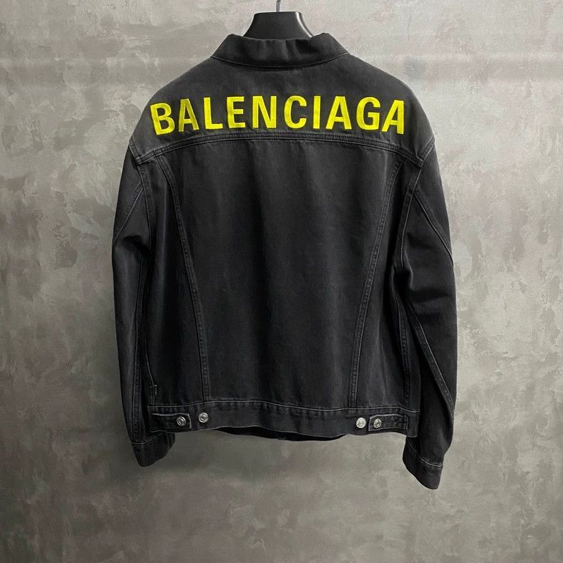 Balenciaga Balenciaga Black Green Embroidered Denim Jacket-2505 Size US L / EU 52-54 / 3 - 2 Thumbnail