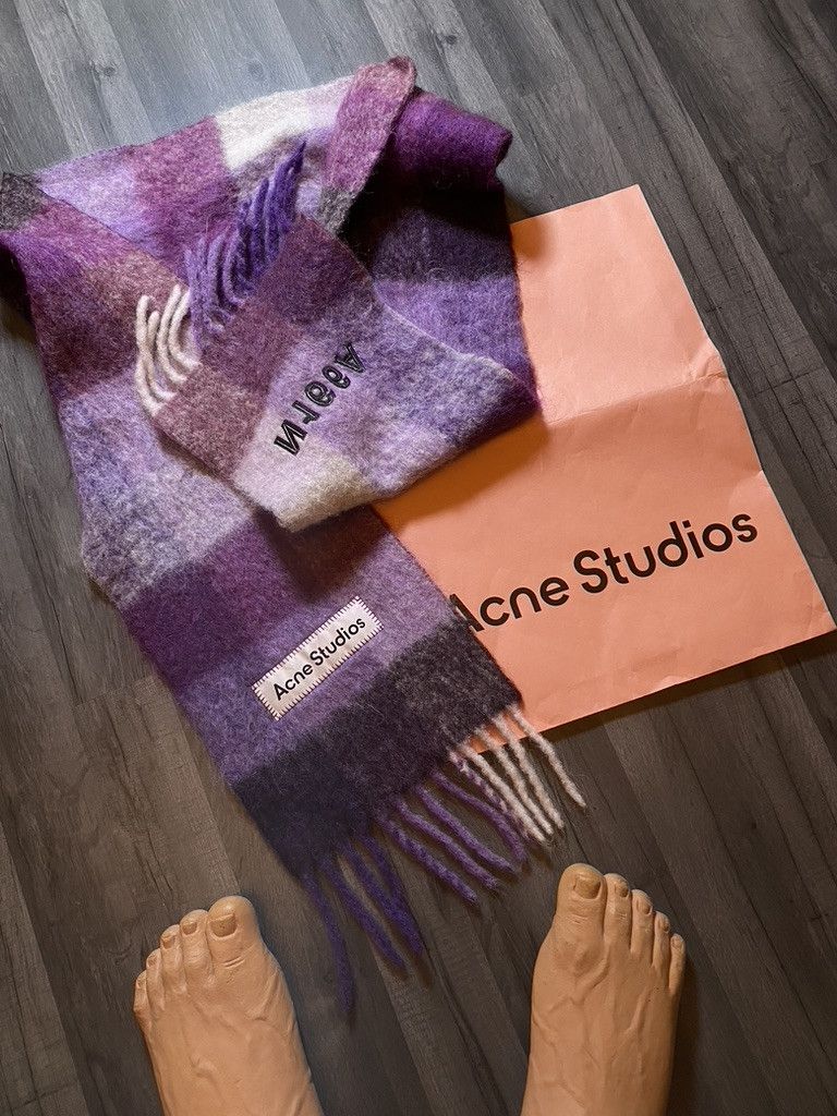 Acne Studios SS2025 Acne Studios Custom Mohair Checked Fringed Scarf Size ONE SIZE - 7 Thumbnail