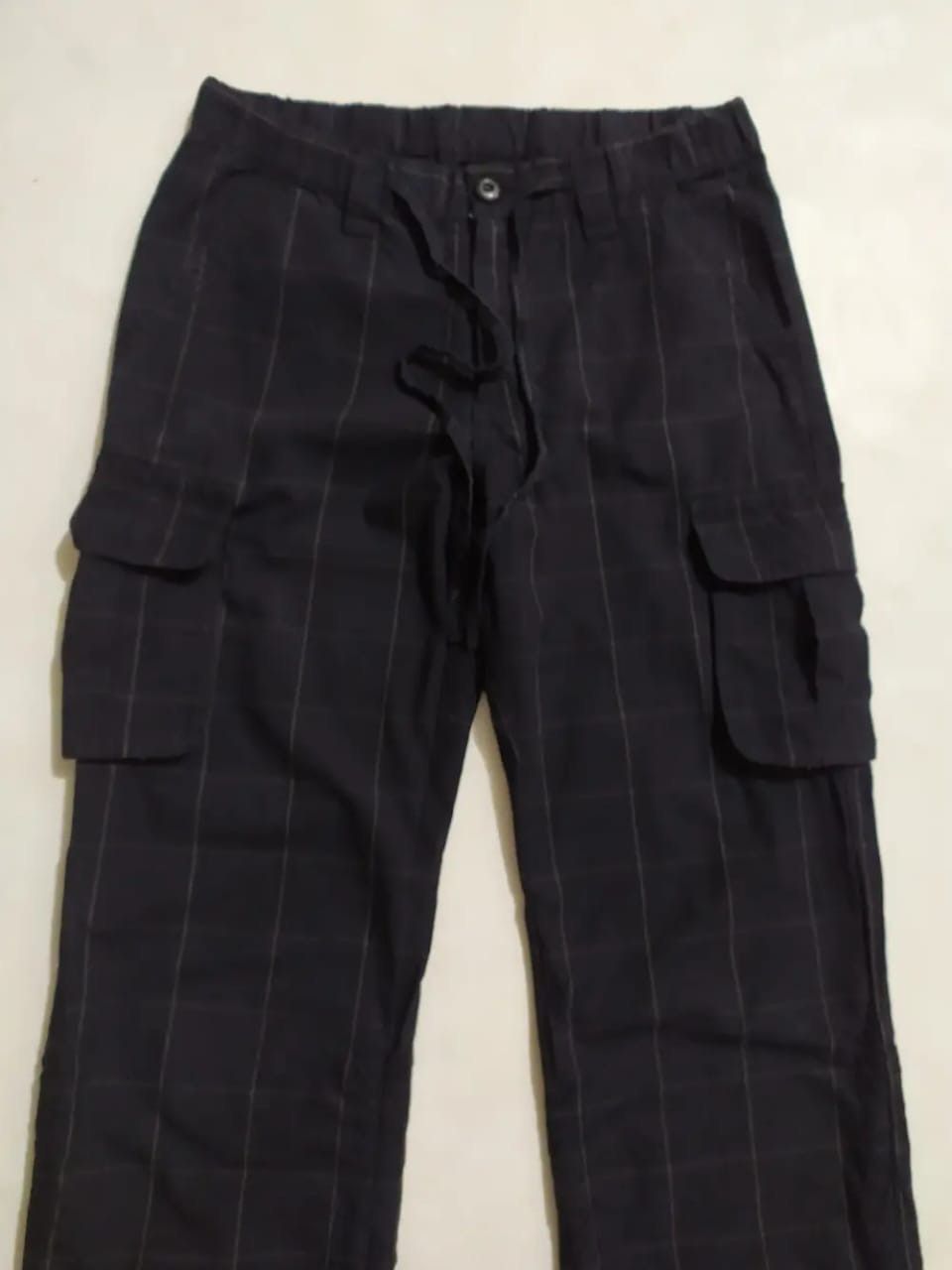 Other Unknown Japanese Black Check Cargo Wrinkle Style Pants Size US 29 - 5 Thumbnail