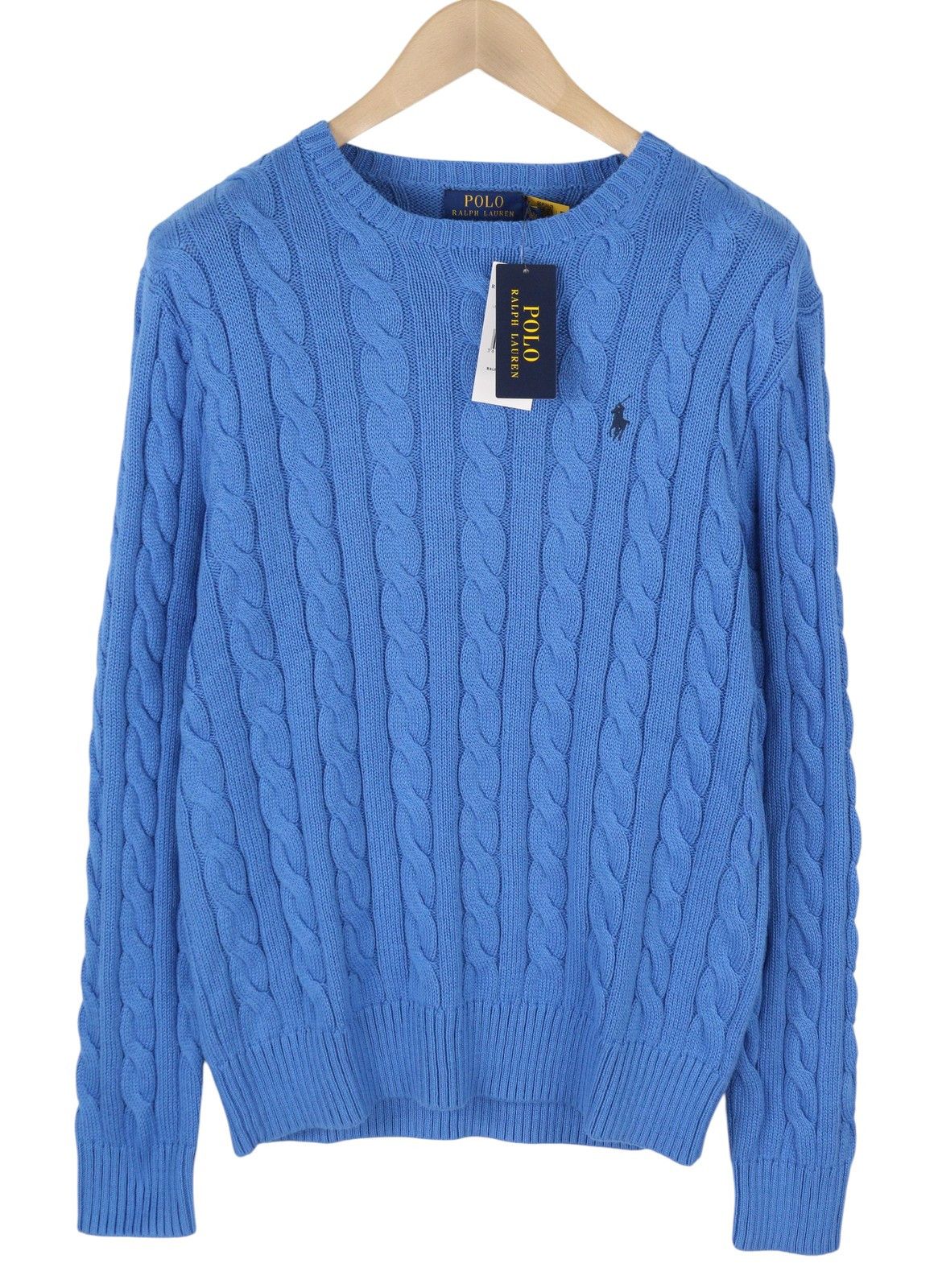 Ralph Lauren BLUE M Cable Knit Crew Pullover 86951 Size US M / EU 48-50 / 2 - 2 Thumbnail