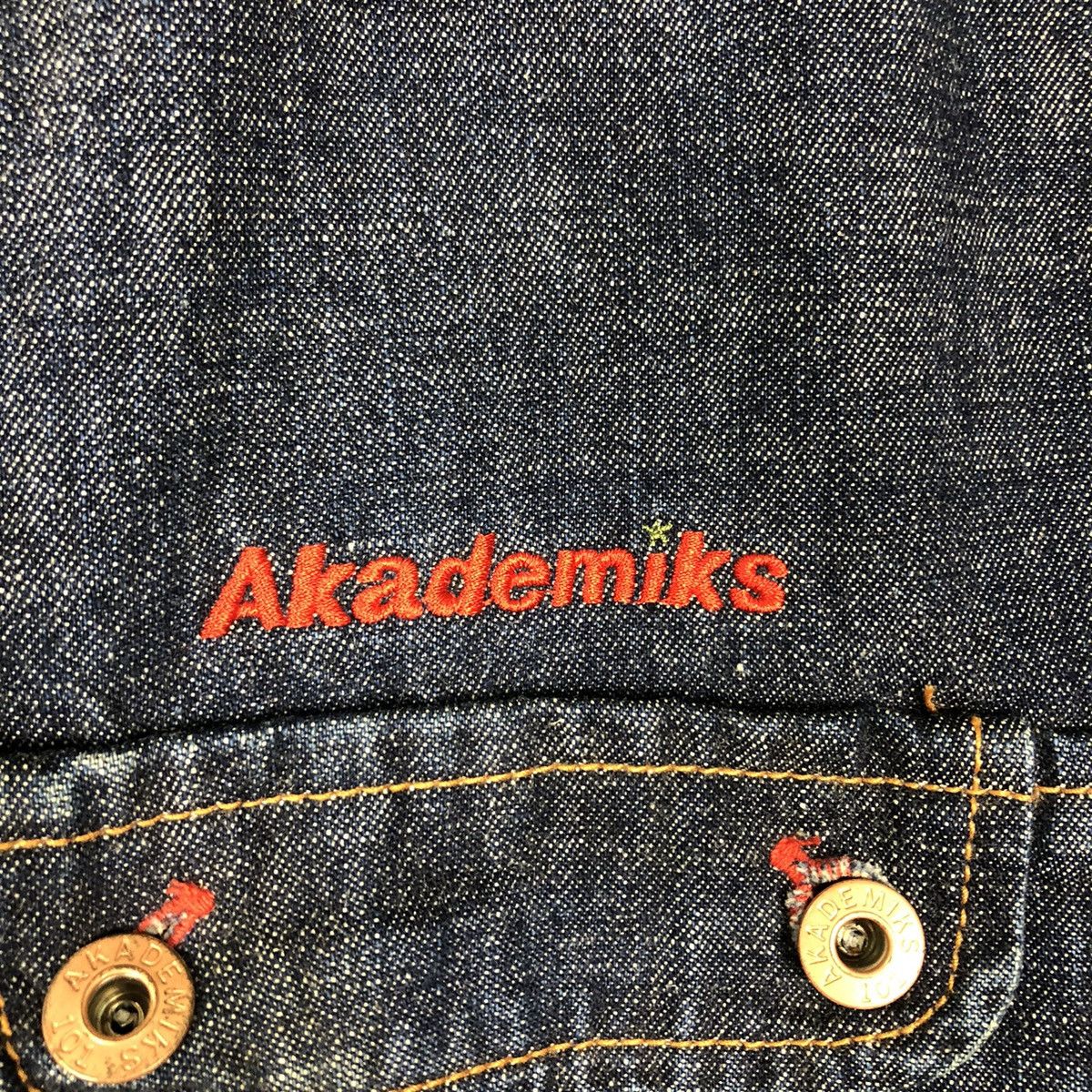 Japanese Brand 🔥Vintage Denim Biker Jacket Akedemiks Gene Research Japan Size US XL / EU 56 / 4 - 17 Thumbnail
