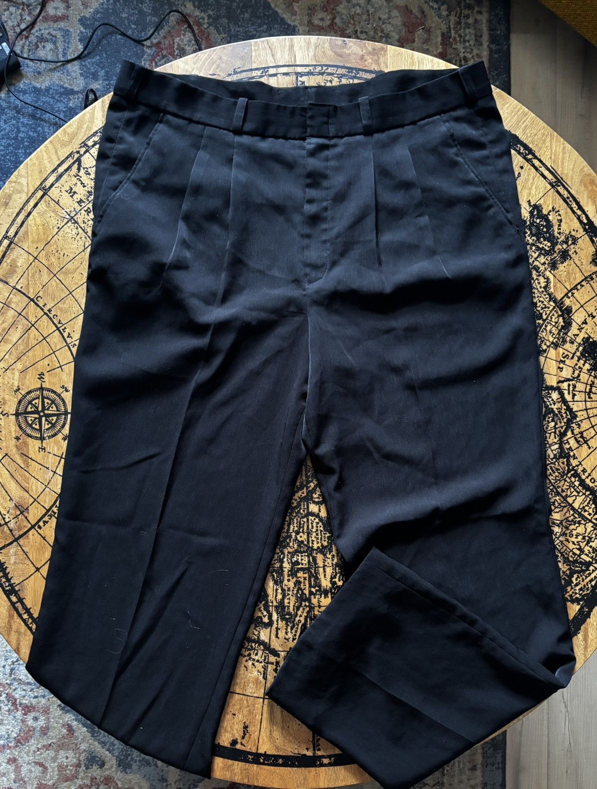 Vintage Vintage 1960/70s Tailored Black Trousers High Waisted Size US 34 / EU 50 - 1 Thumbnail