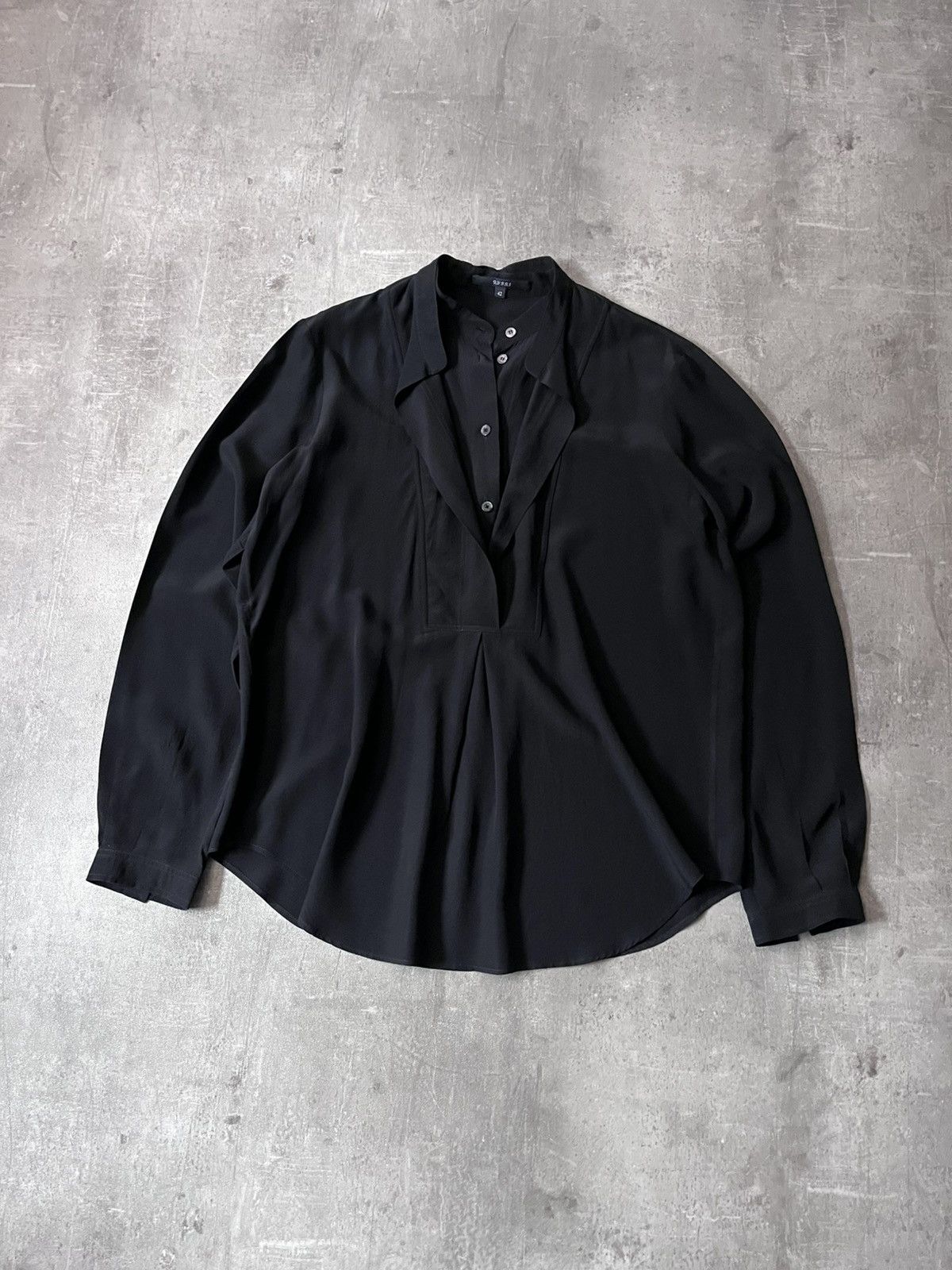 Gucci Gucci double collar silk shirt women black Size M / US 6-8 / IT 42-44 - 1 Thumbnail