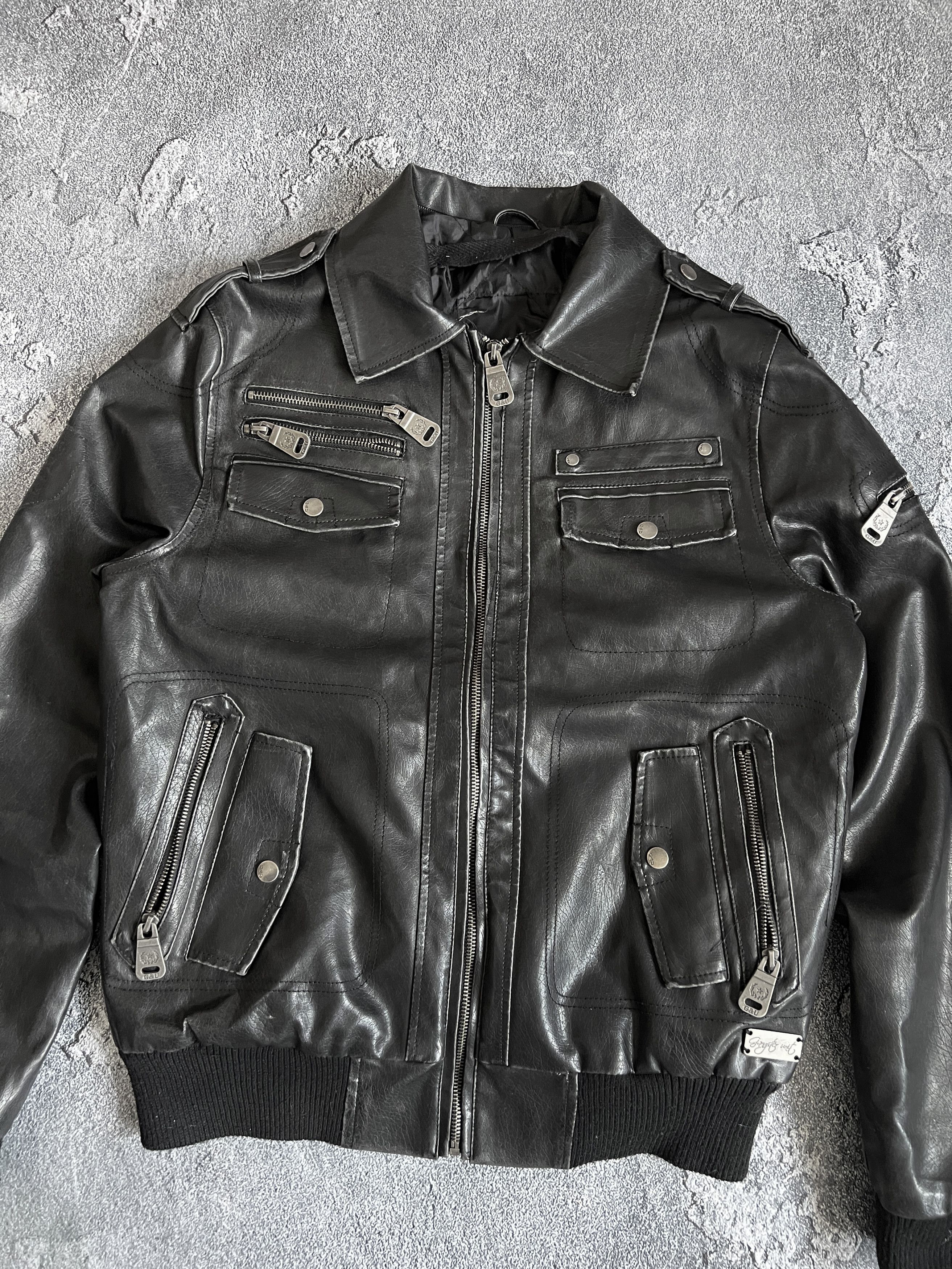 Vintage Leather jacket bomber y2k grunge Size US S / EU 44-46 / 1 - 4 Thumbnail