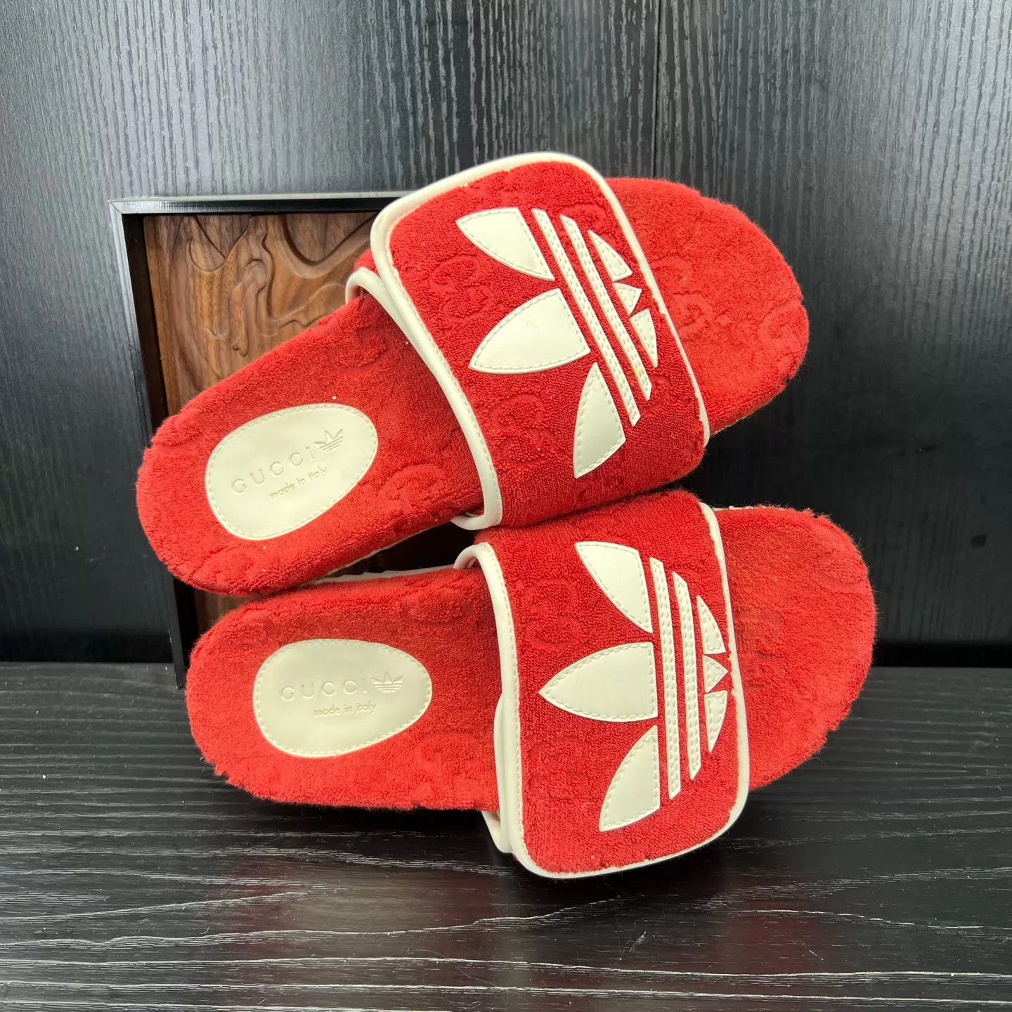 Gucci Gucci x Adidas Red Slippers 36 Boxed Size US 5.5 / IT 35.5 - 2 Thumbnail