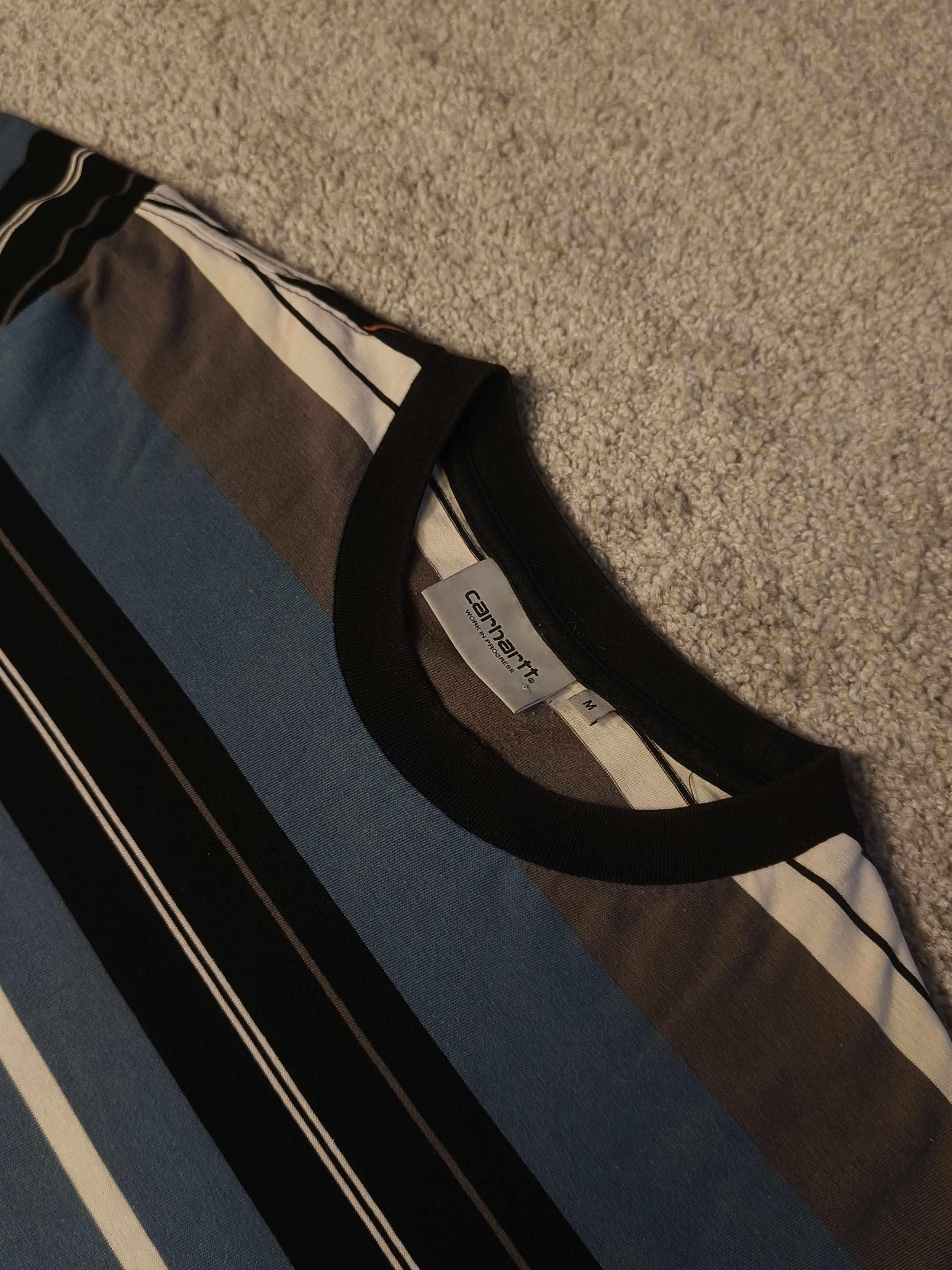 Carhartt Wip Carhartt WIP S/S Stripe Flint Prussian Blue T-Shirt Size US M / EU 48-50 / 2 - 2 Thumbnail