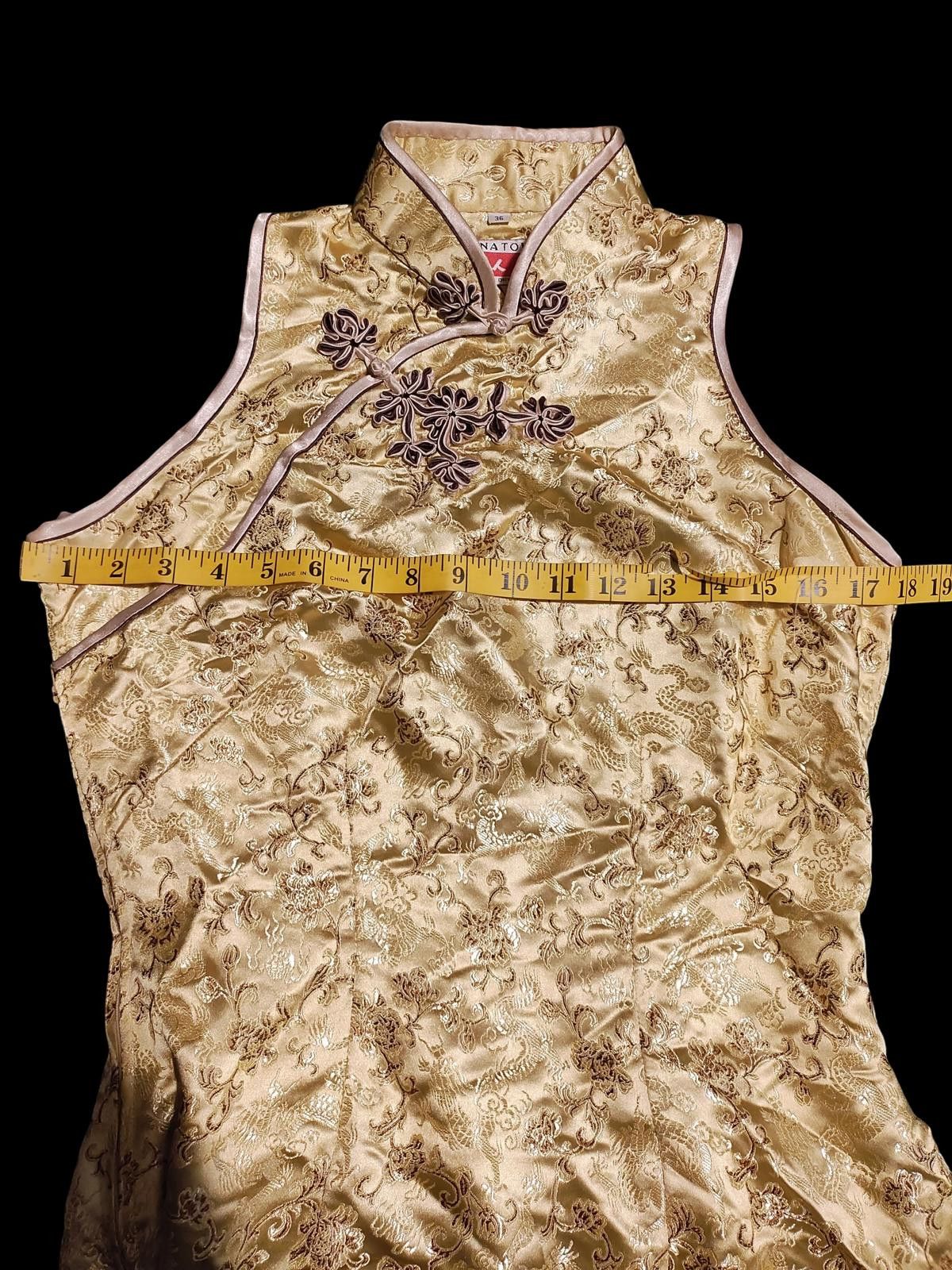 Other Chinatown Elegant Gold Sleeveless Midi Dress Size S / US 4 / IT 40 - 9 Thumbnail