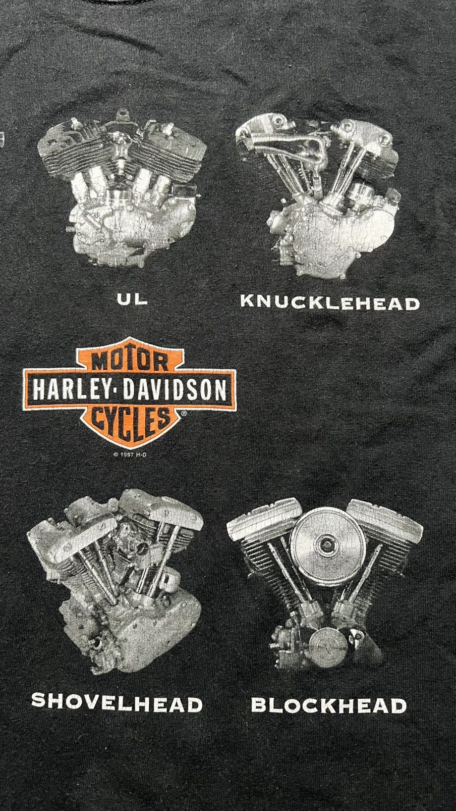 Harley Davidson 1997 Harley-Davidson Engines Knucklehead Panhead ENGLAND TEE Size US S / EU 44-46 / 1 - 5 Thumbnail