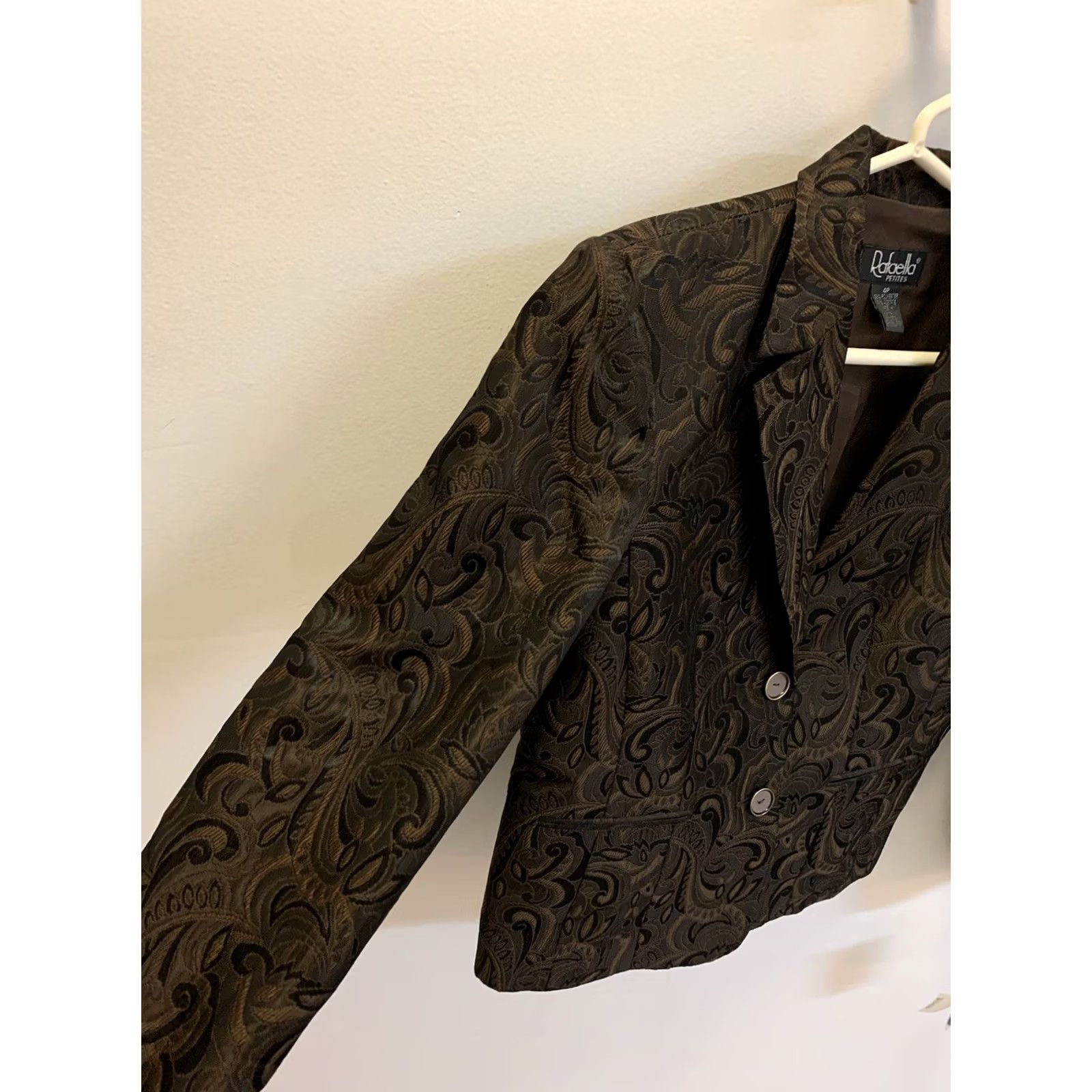Vintage Rafaella Jacket Brocade Brown/Bronze 4P NWT Womens Mens Novelty Size S / US 4 / IT 40 - 2 Thumbnail